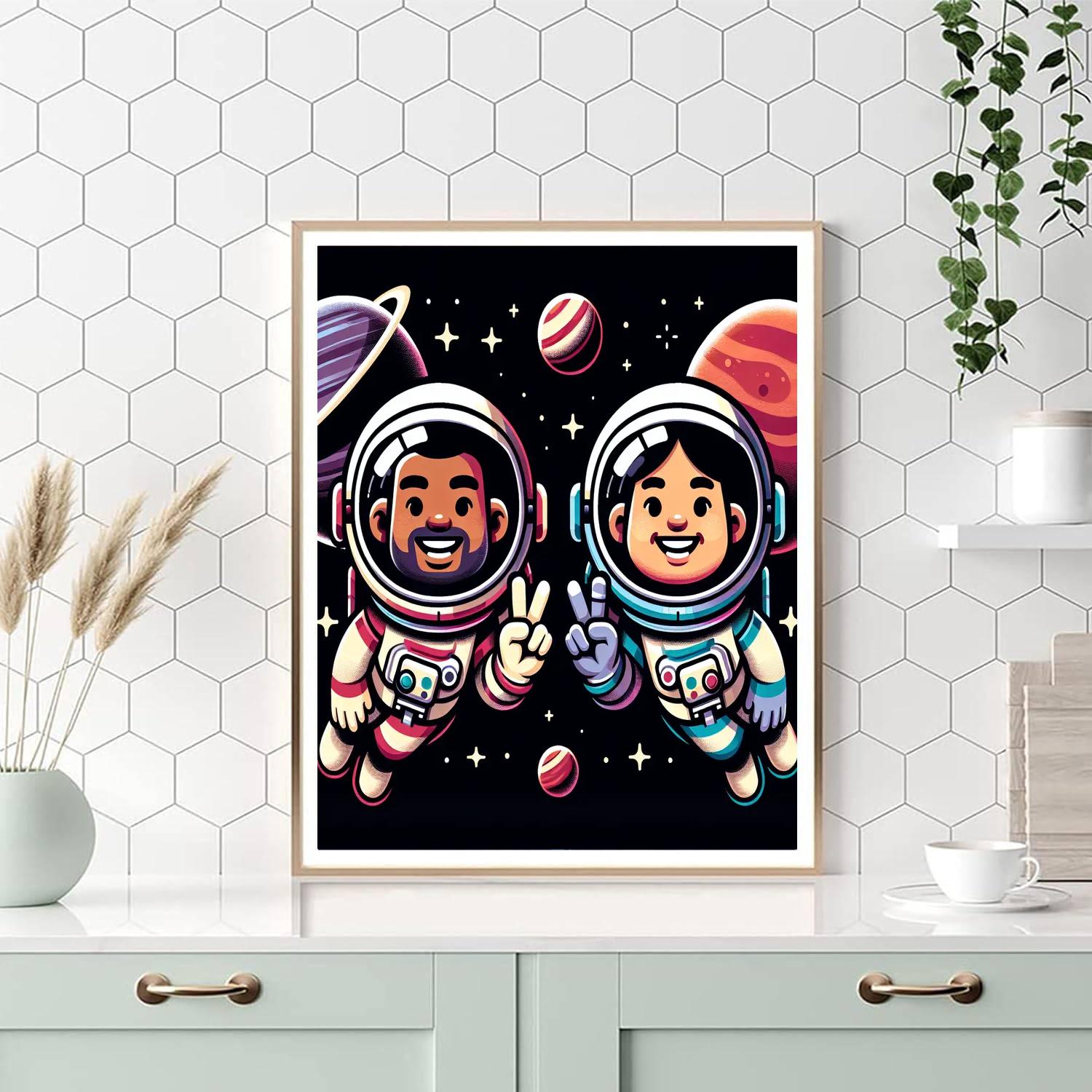Space Explorer Astronauts Painting By Numbers Kit