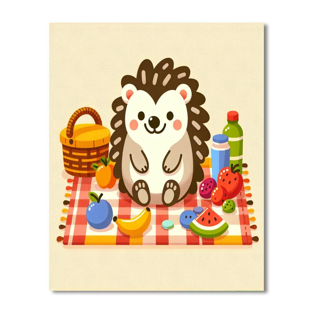 Friendly Hedgehog's Picnic Numbered Painting Kits