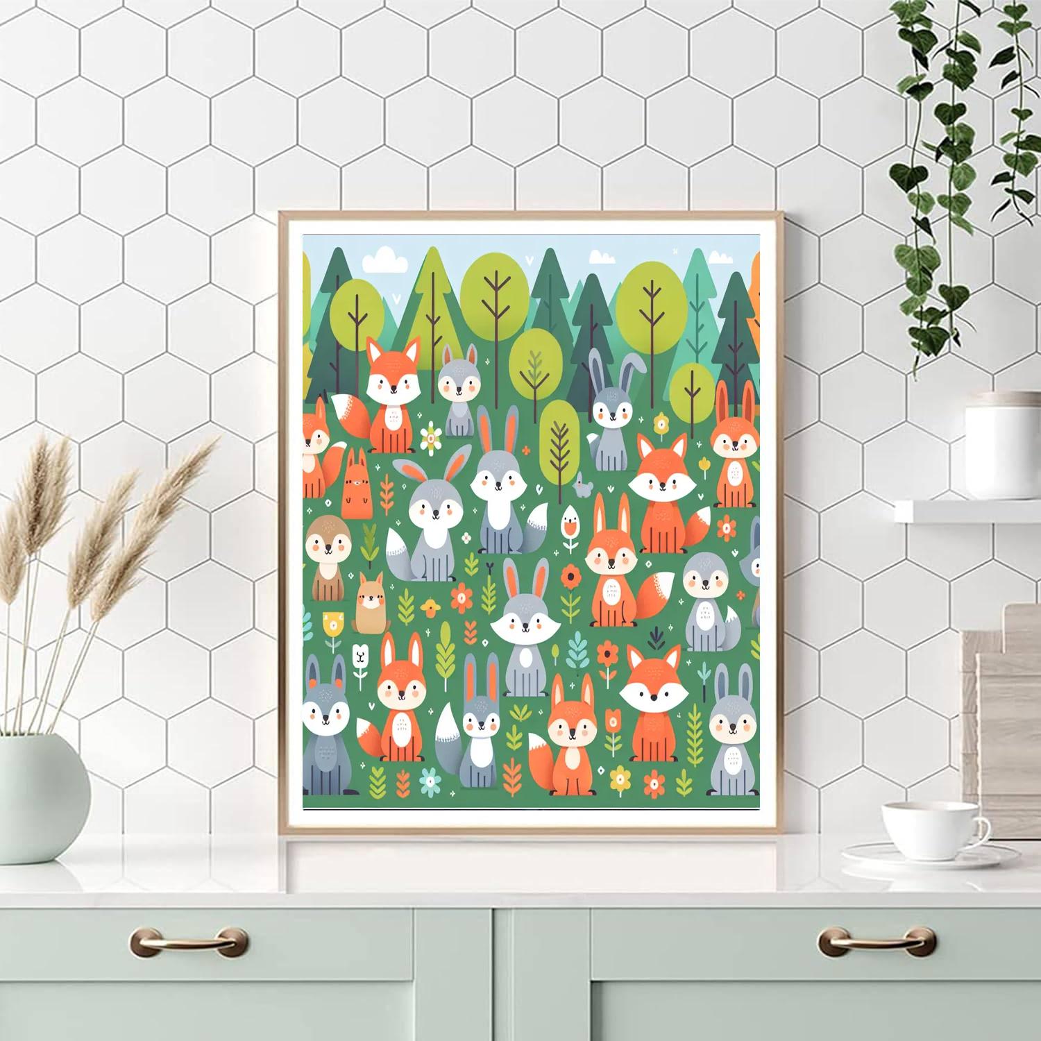 Charming Woodland Party Paint By Numbers