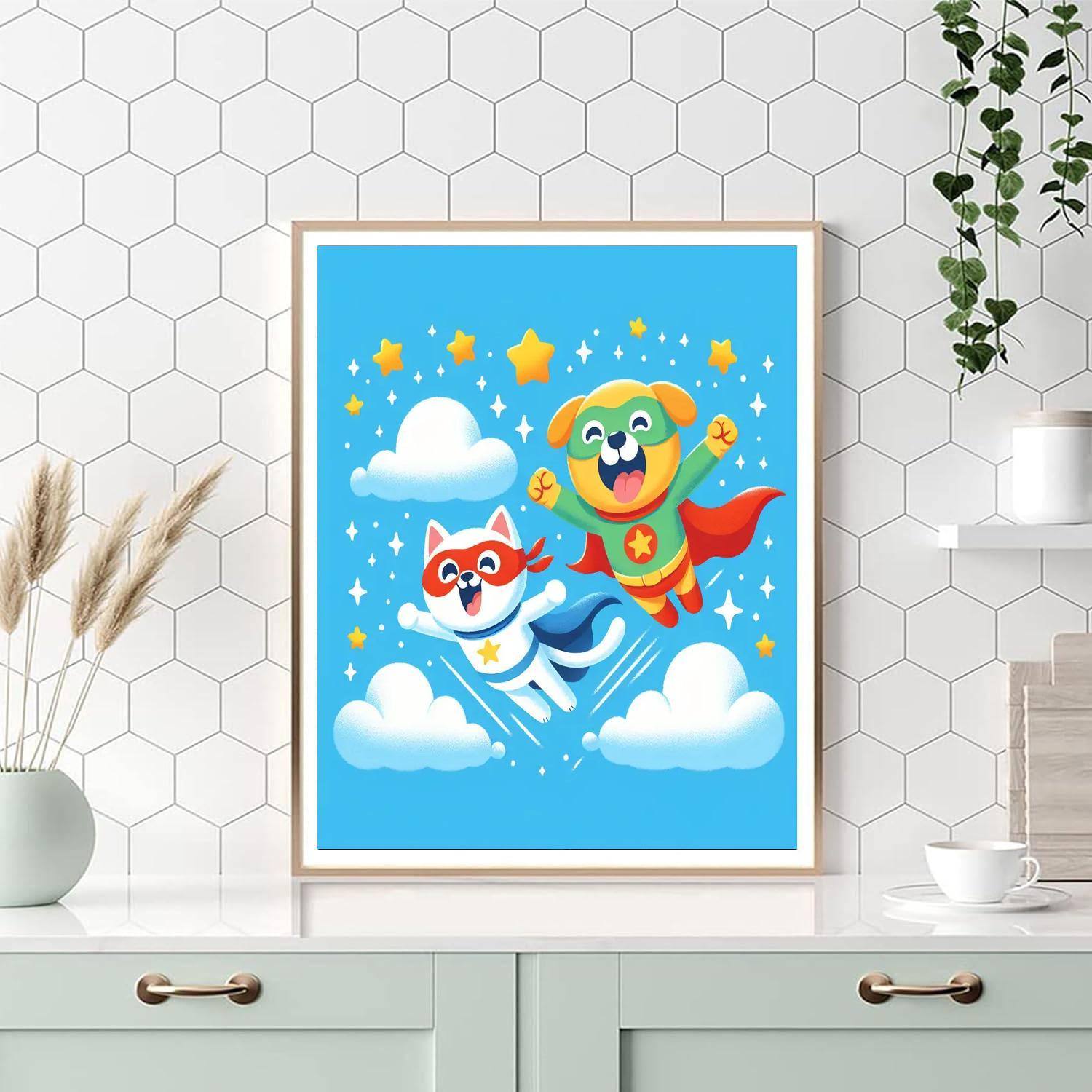 Silly Superhero Pets Paint By Numbers