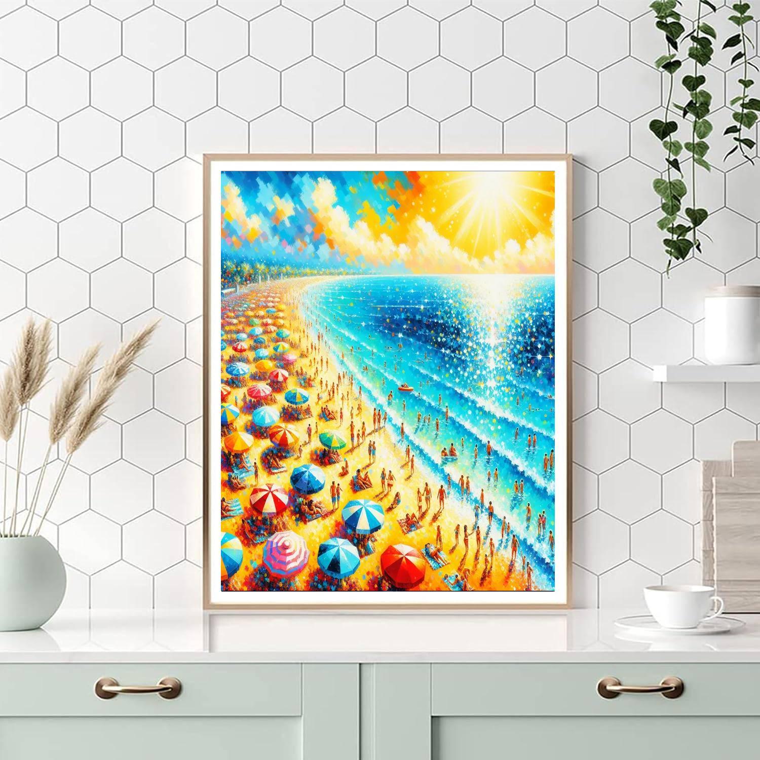 Vivid Summer Beachscape Paint By Numbers Art