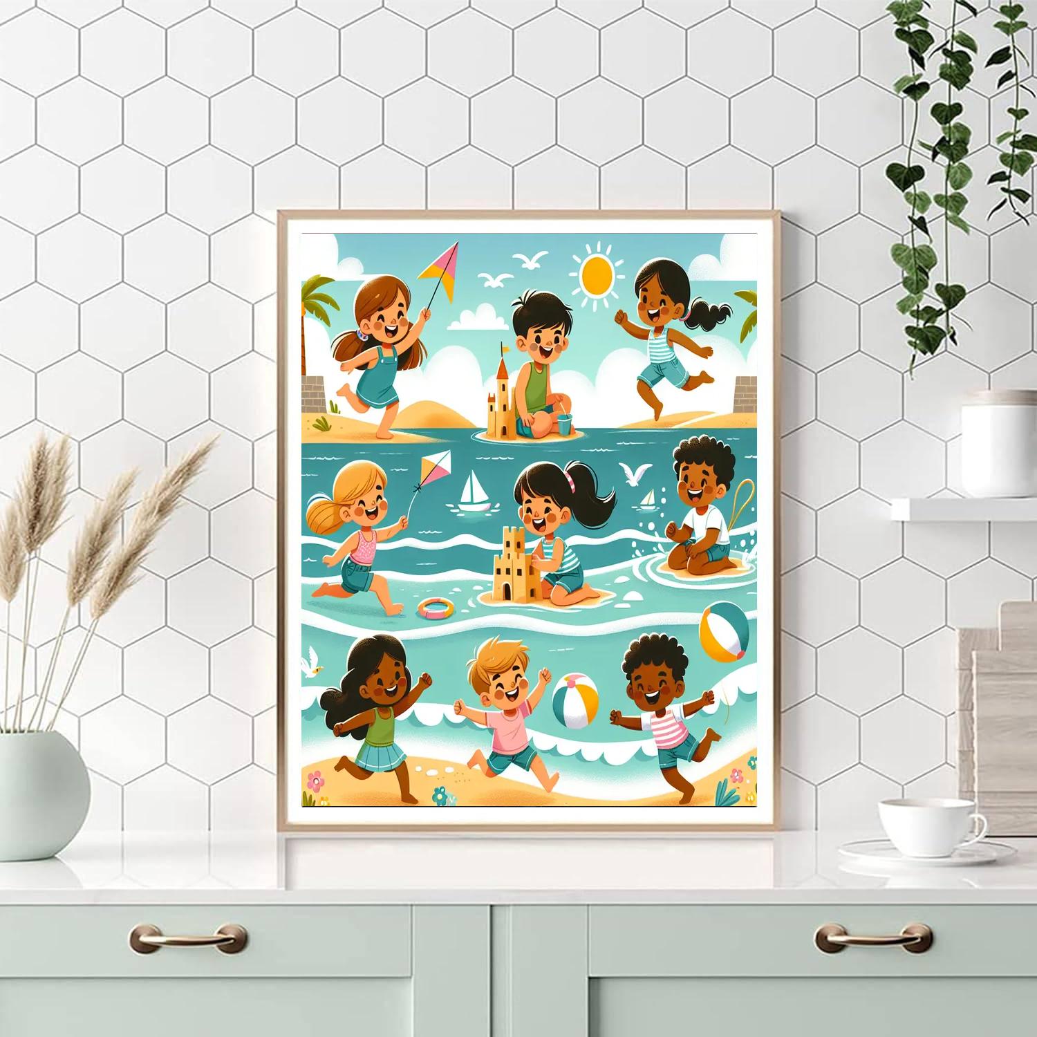 Cheerful Beach Bash Painting By Numbers Kit