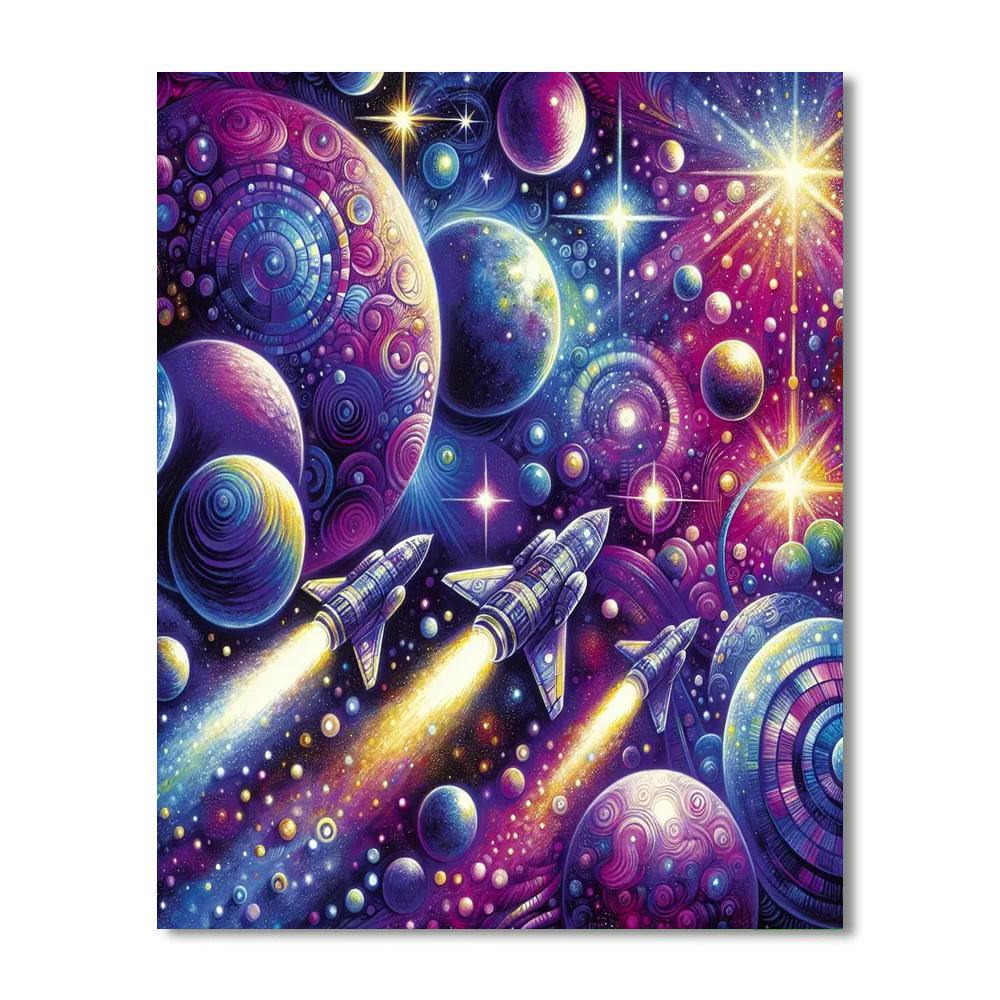 Galactic Space Journey DIY Paint By Numbers