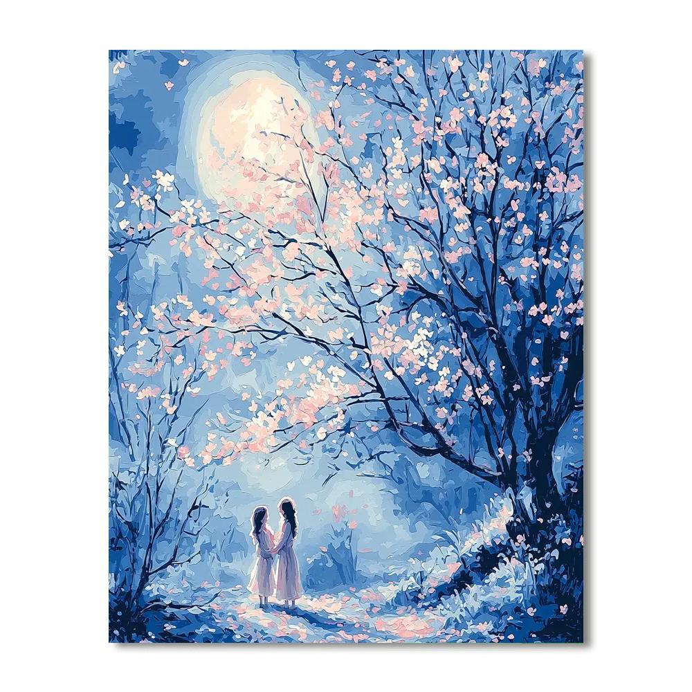 Under The Cherry Moon Number Painting
