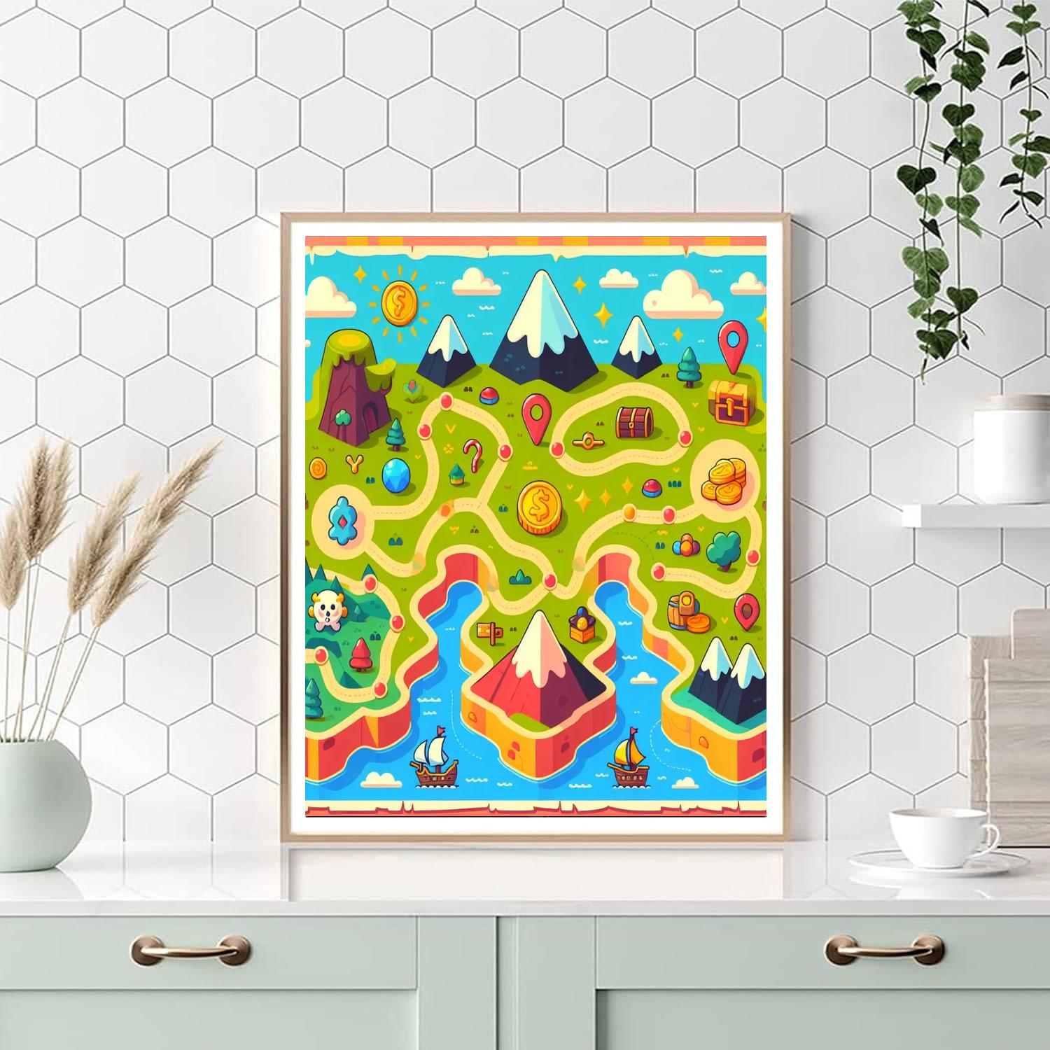 The Great Explorer's Map DIY Paint By Numbers