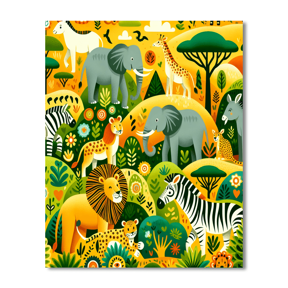 Adventurous Wildlife Safari Paint By Numbers