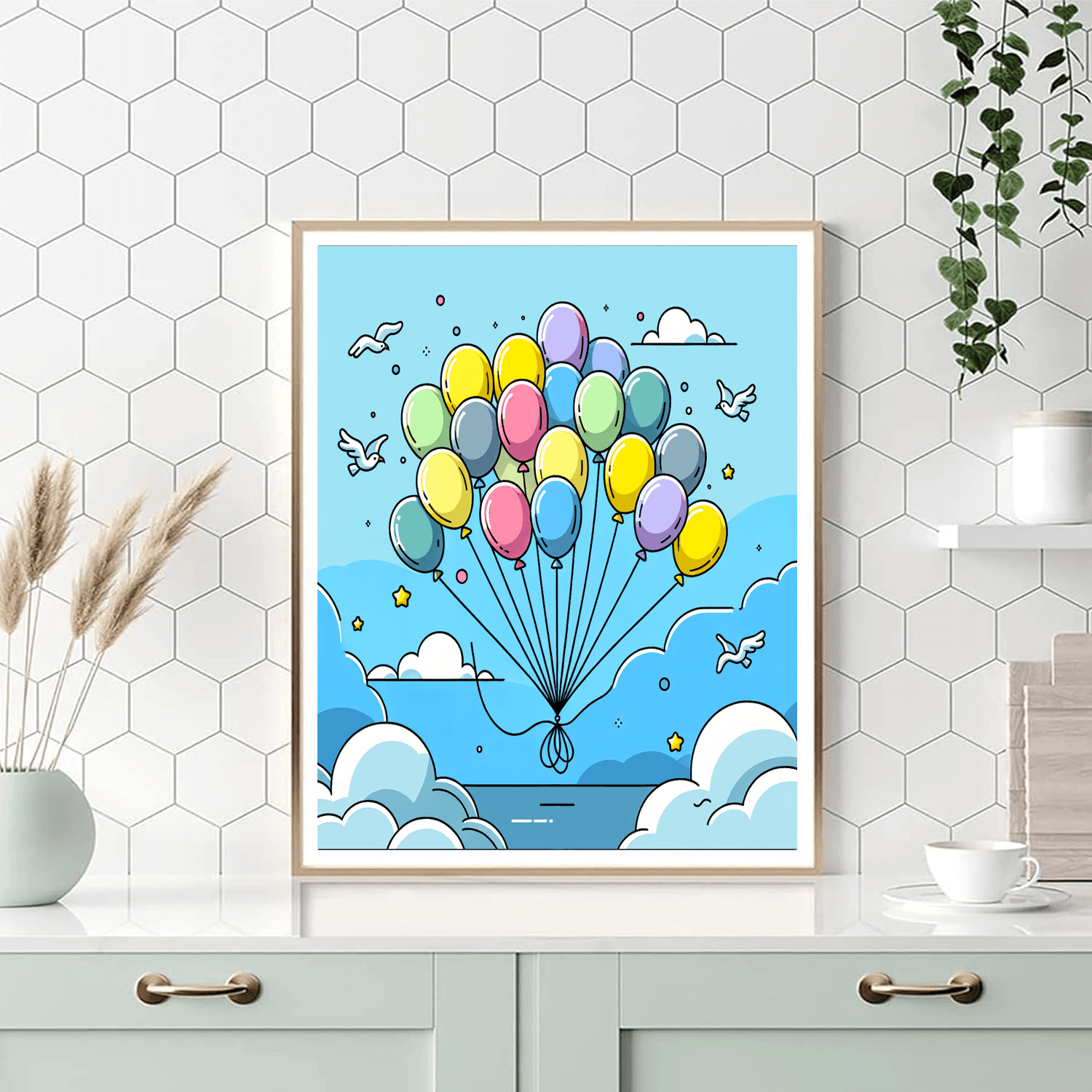 Breezy Balloon Bonanza Number Painting
