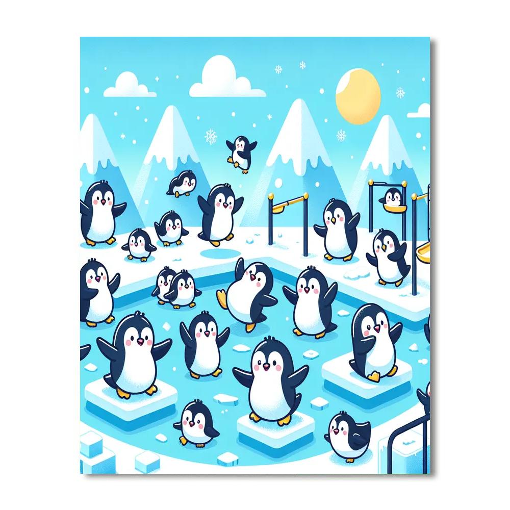Penguins' Polar Playground Paint By Numbers Kits