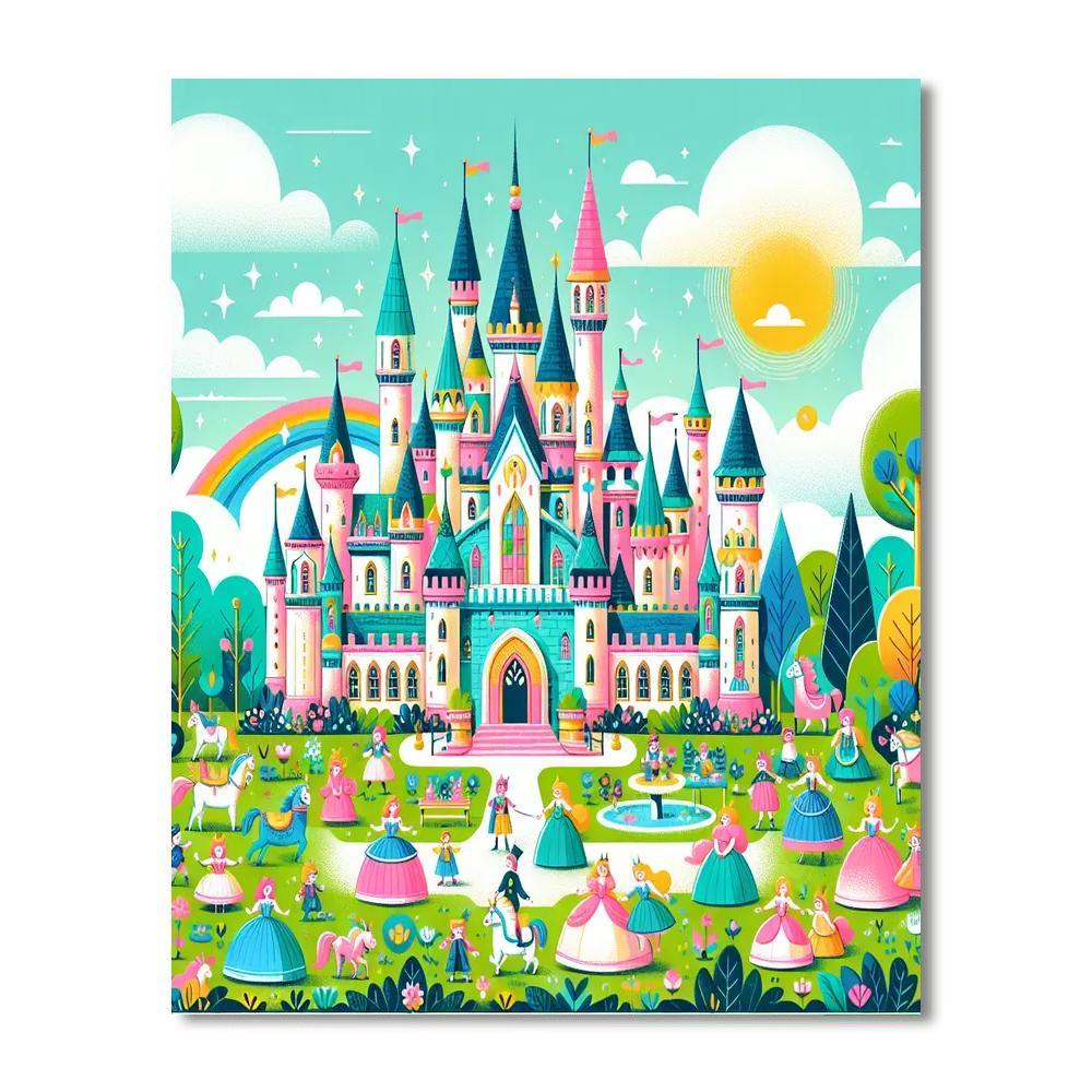 Friendly Fairy Tale Castle Paint By Numbers Art