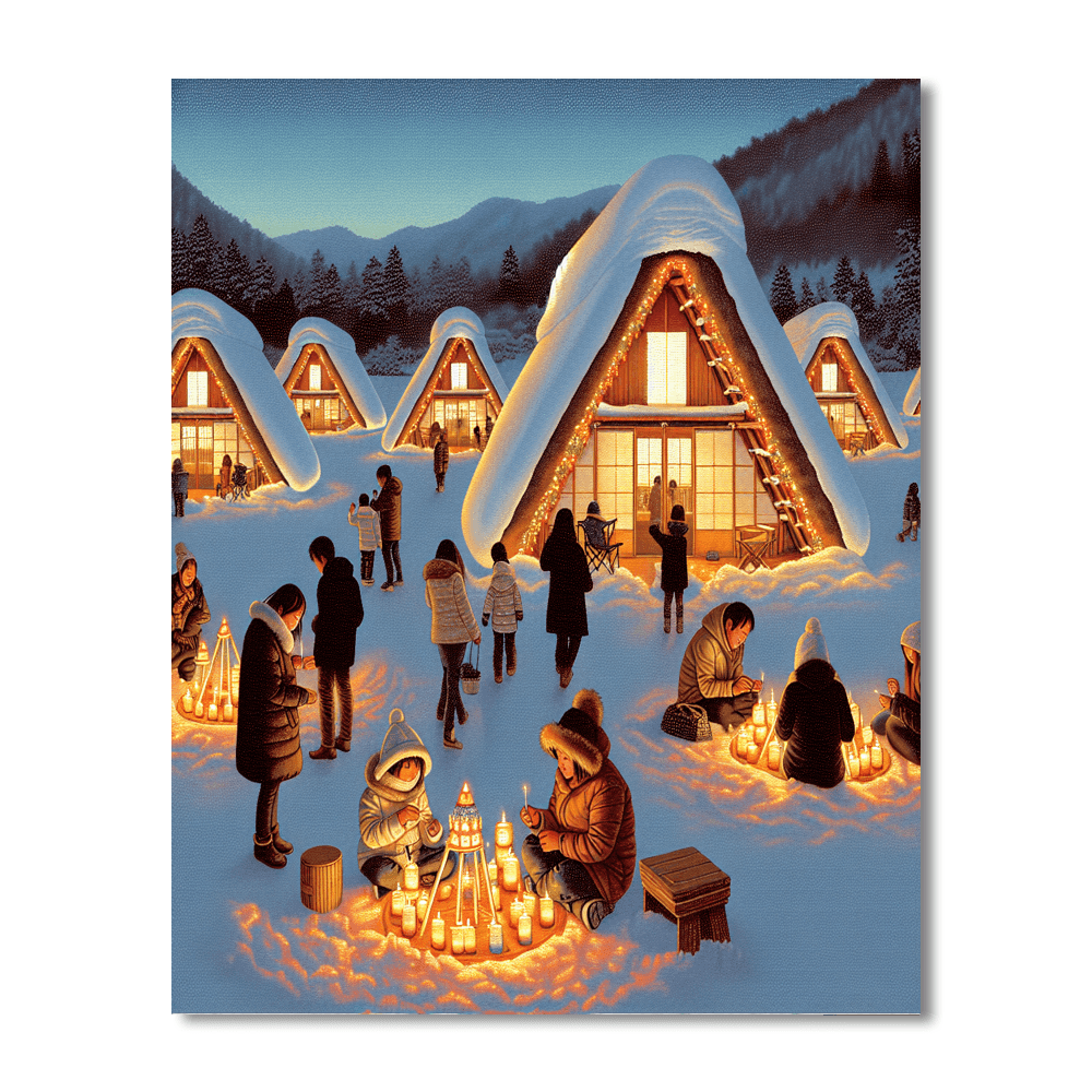 Yokote Kamakura Snow Festival - Japan Paint By Numbers Kits