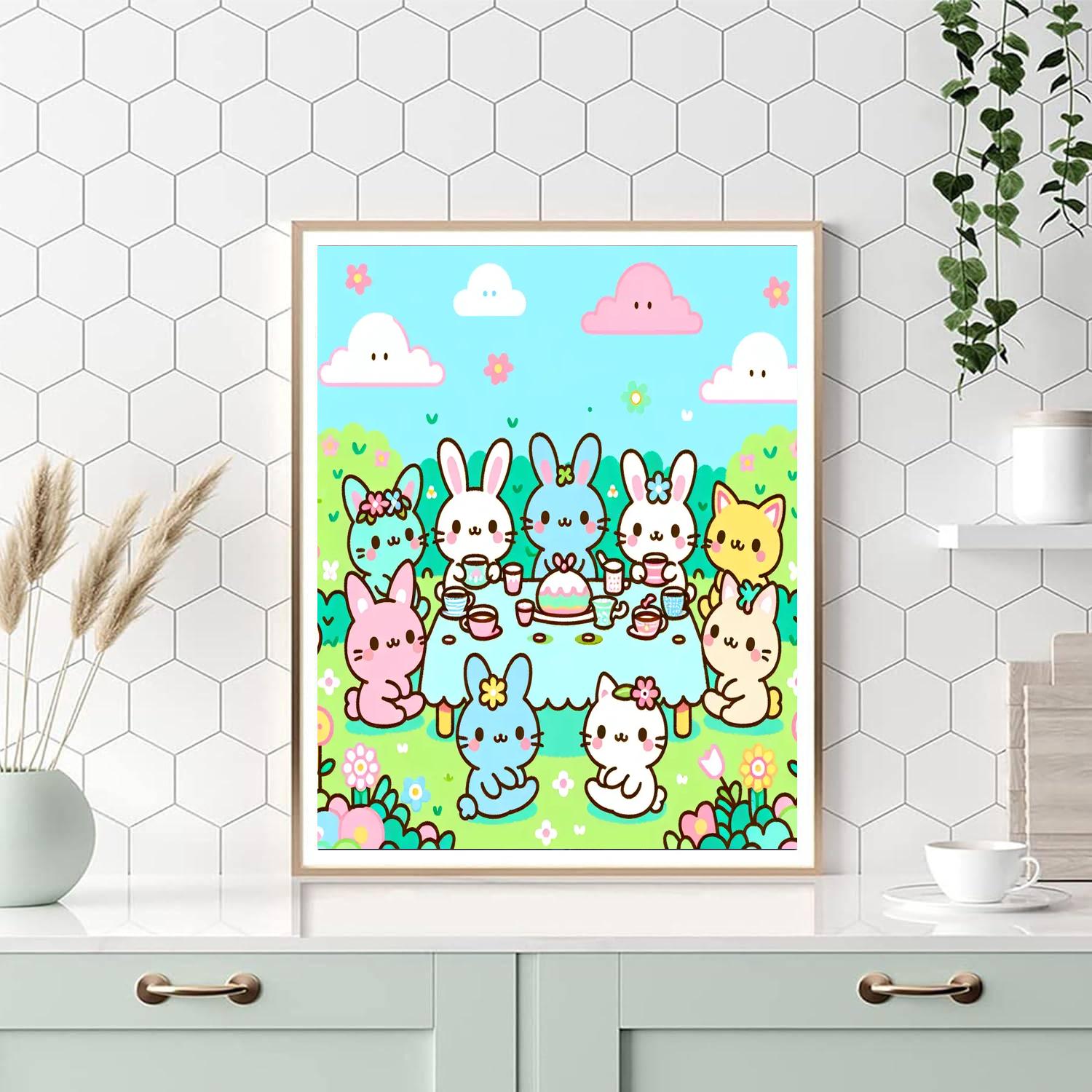 Furry Friends Tea Party Painting By Numbers Kit