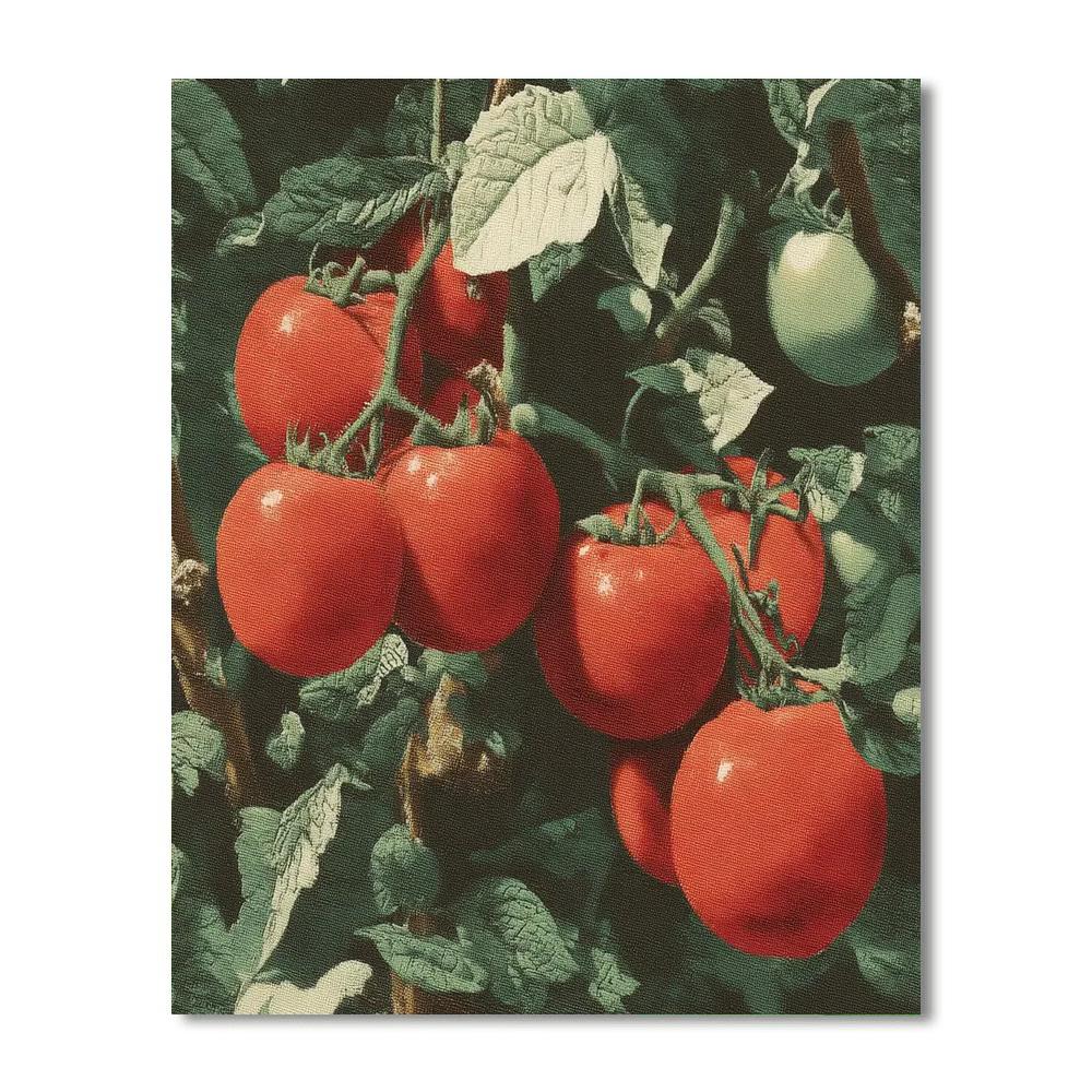 Tending The Tomato Vines Number Painting