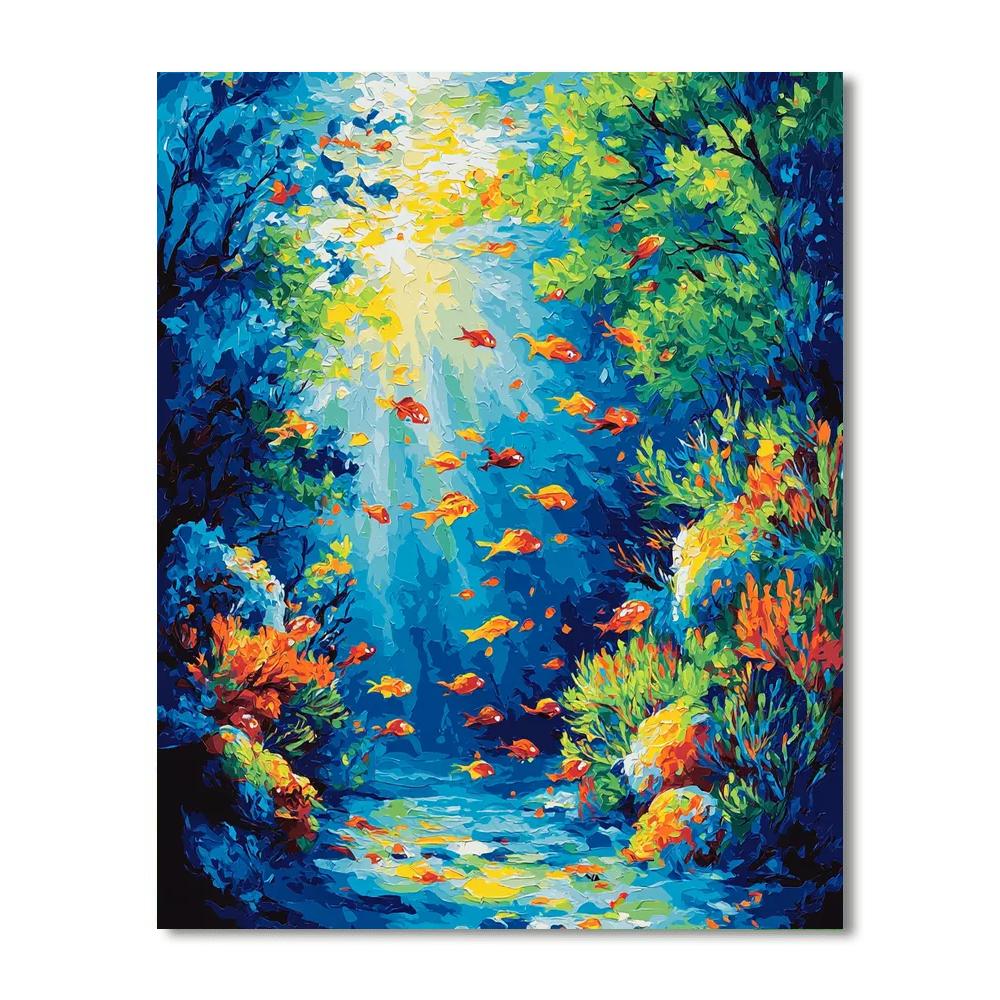 Claude Monet Inspired Whimsical Underwater Symphony  Paint By Numbers