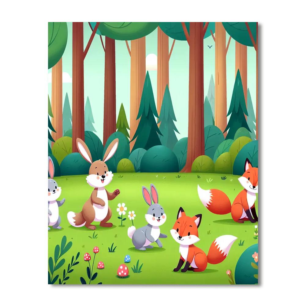 Forest Frolic Painting Number Kit