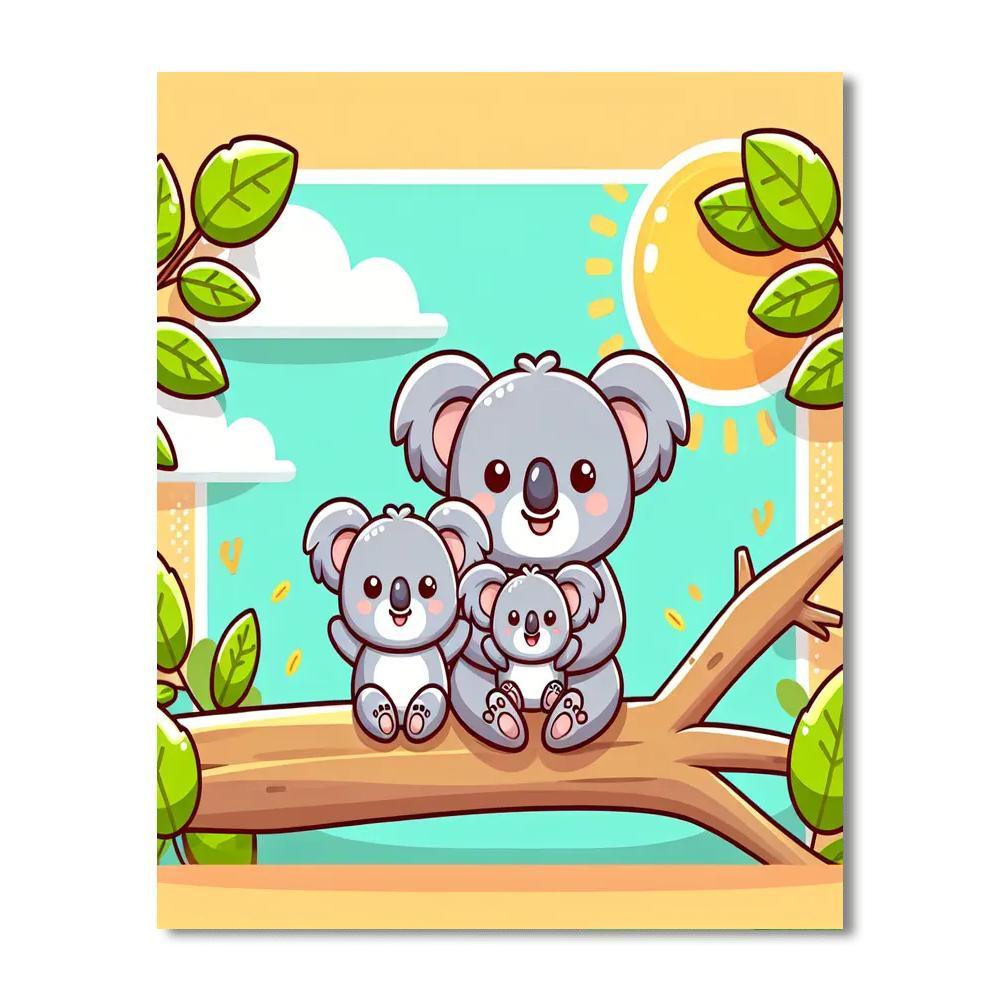 Cheerful Koala Family Paint By Number