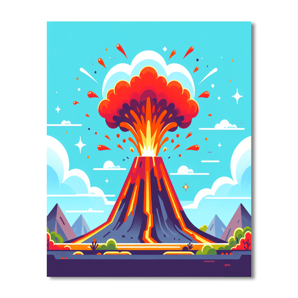 Vivid Volcano Number Painting