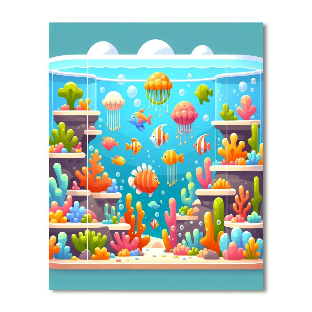 Bubbly Aquarium Exhibit Painting Number Kit