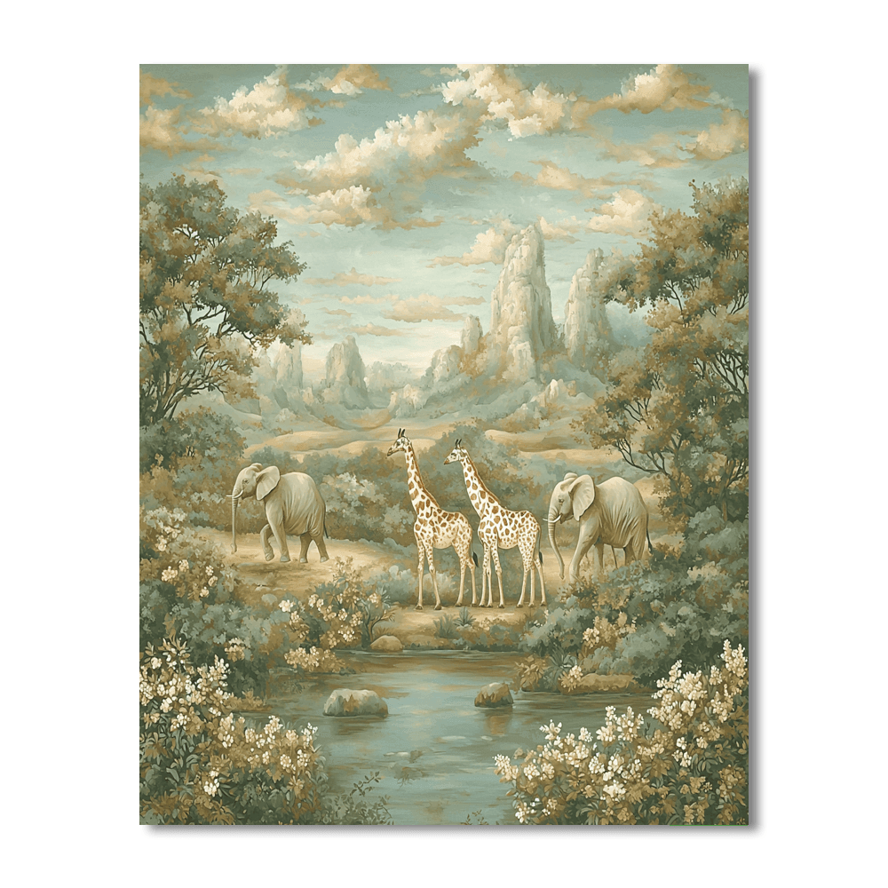 Henri Rousseau Inspired Serenity Of The Savannah  Paint By Numbers Kits