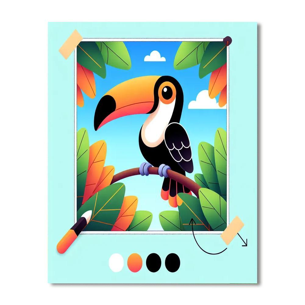 Mysterious Jungle Toucan Paint By Number