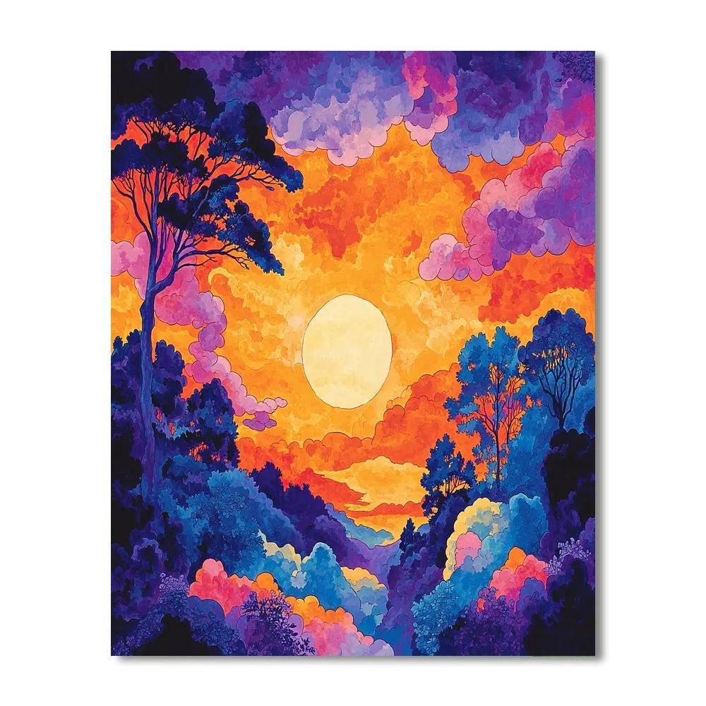 Marc Chagall Inspired Surreal Sunset  DIY Paint By Numbers