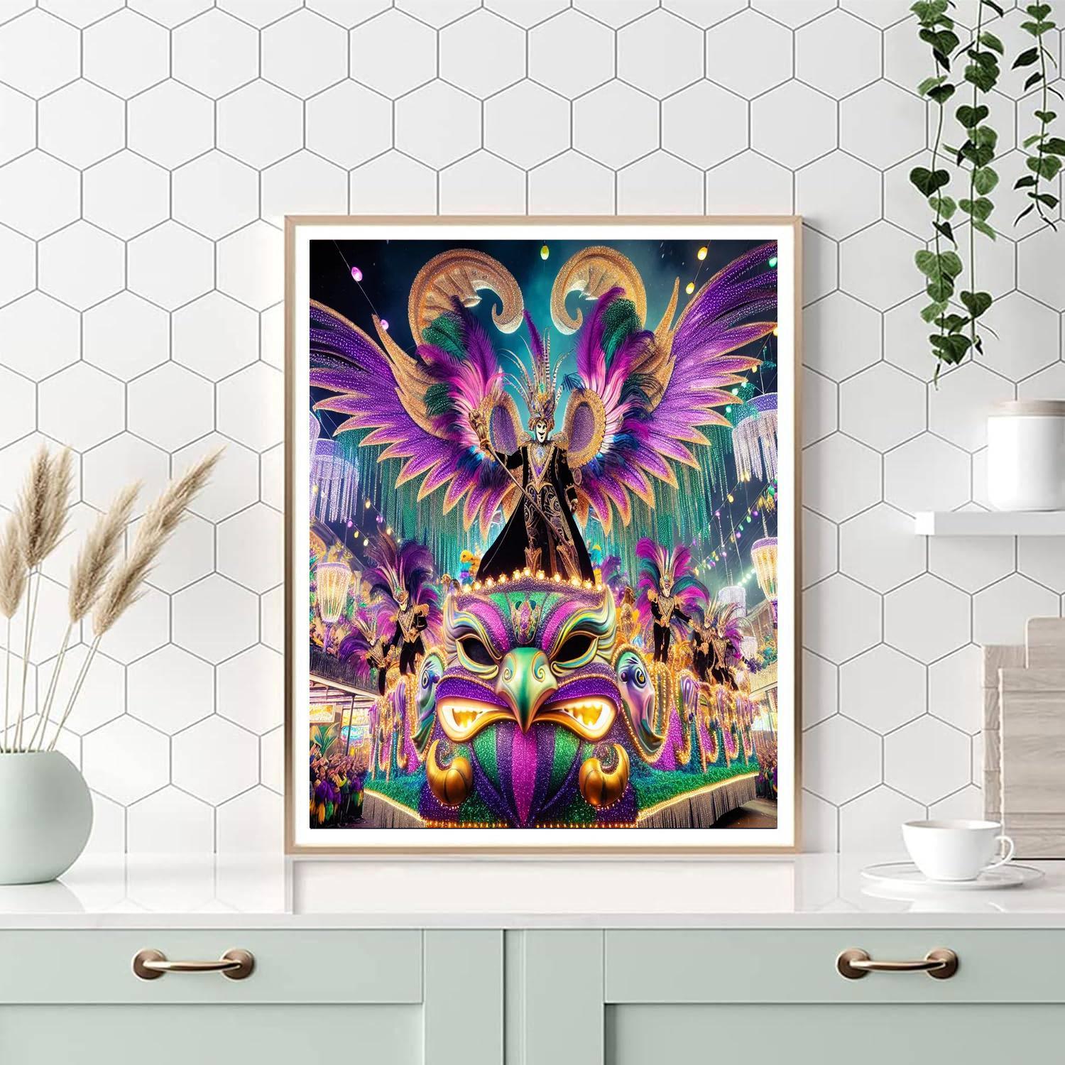 Vibrant Mardi Gras Parade Numbered Painting Kits