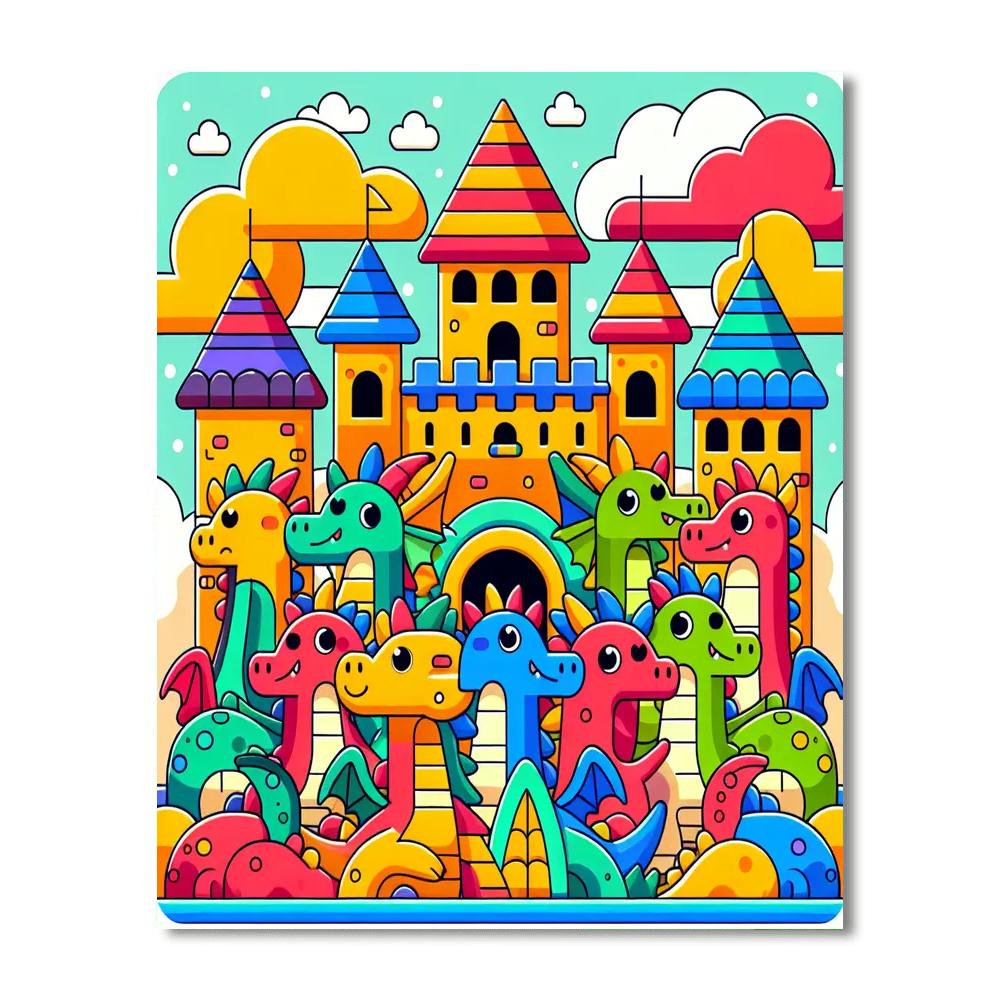 Dragon's Castle Quest Paint By Numbers