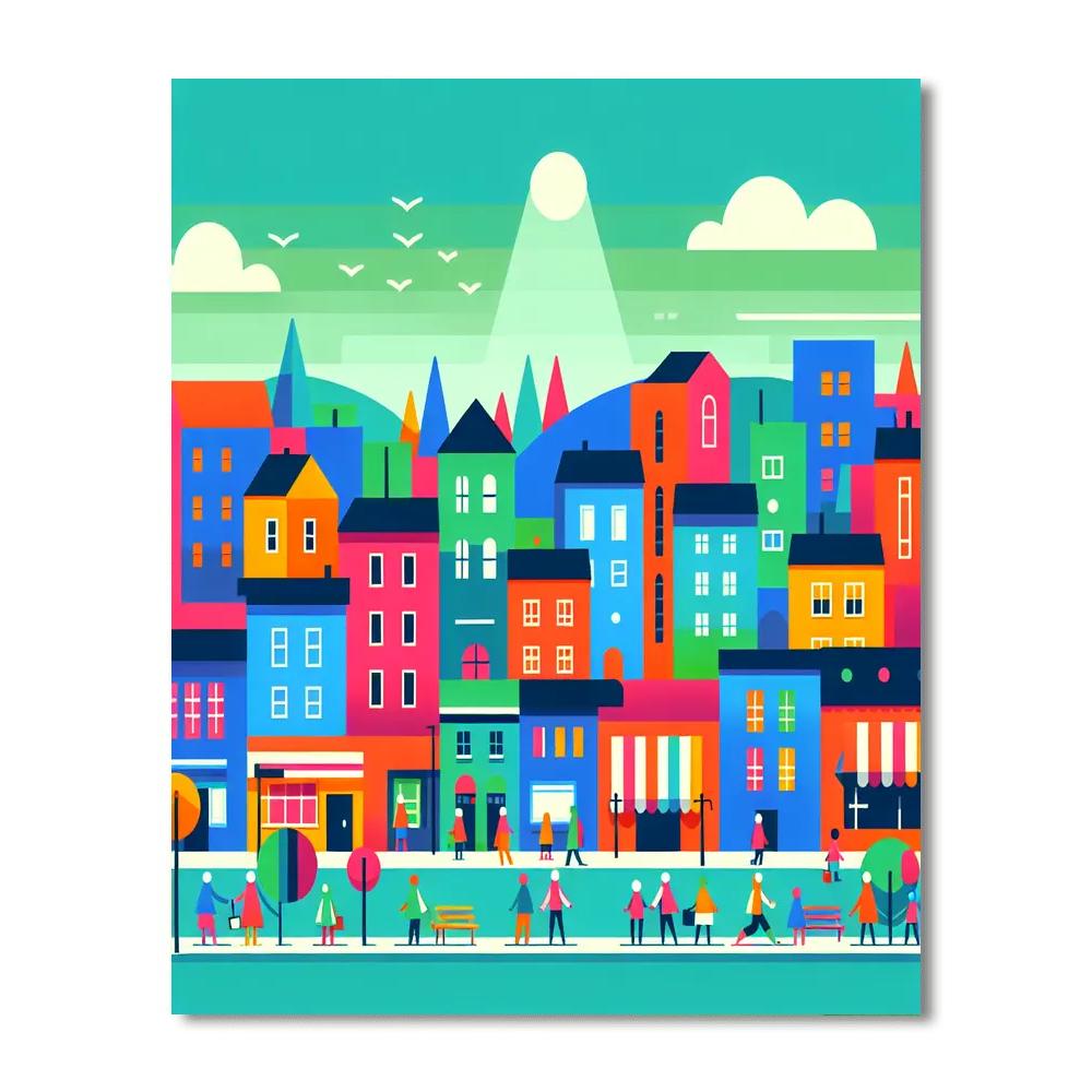 Creative Town Builder Paint By Numbers Kits