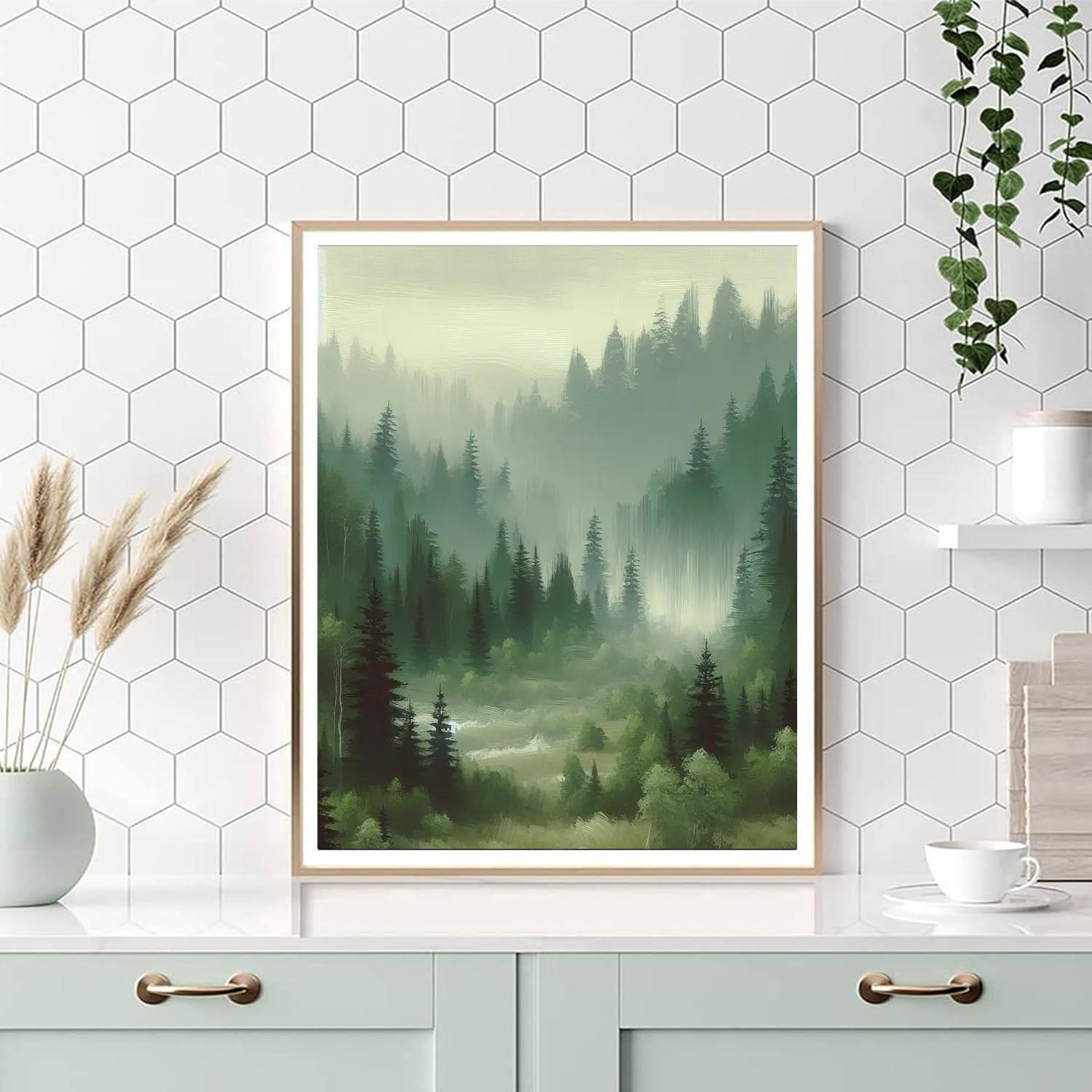 Misty Forest Painting By Numbers Kit