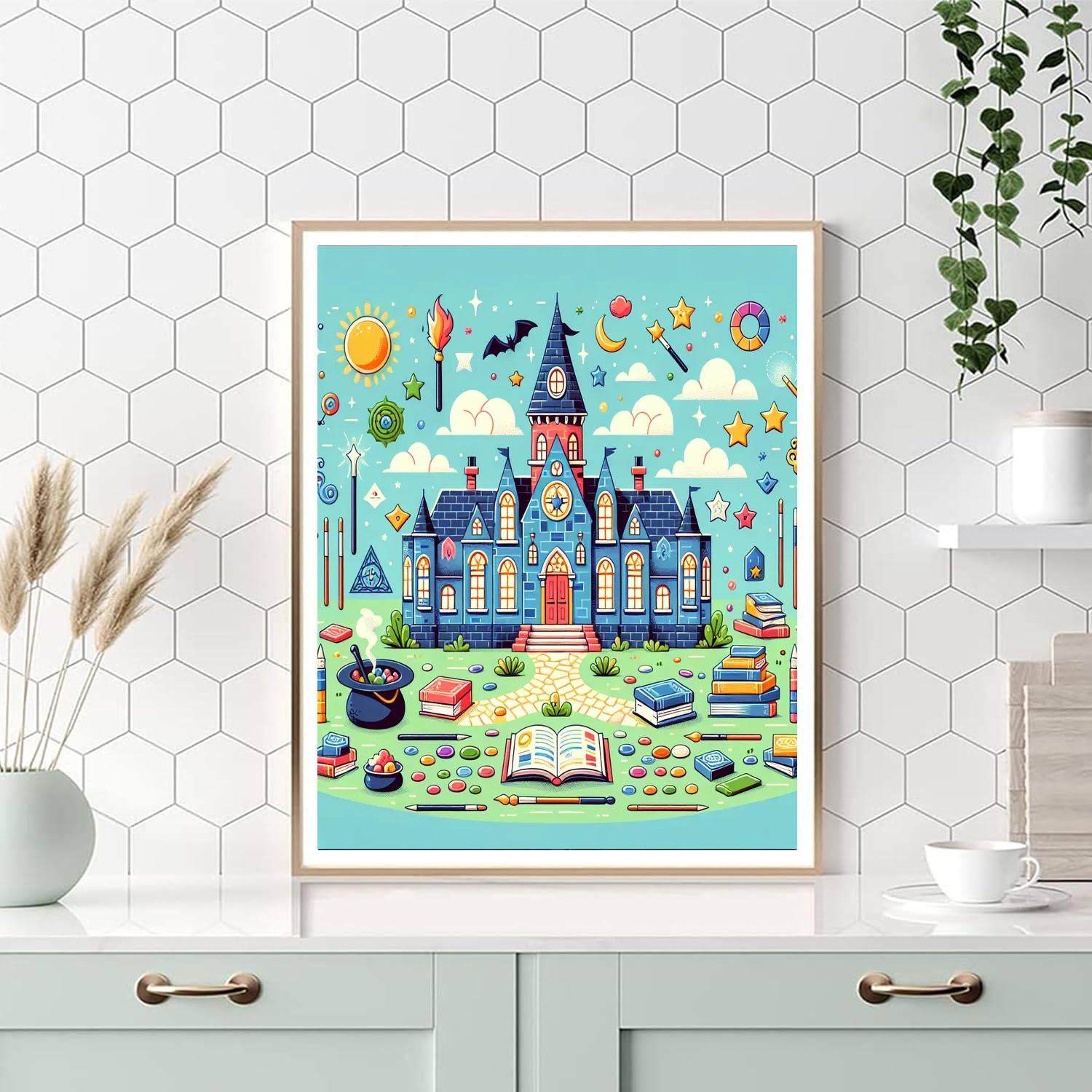 Enchanted Wizard's Academy Number Painting