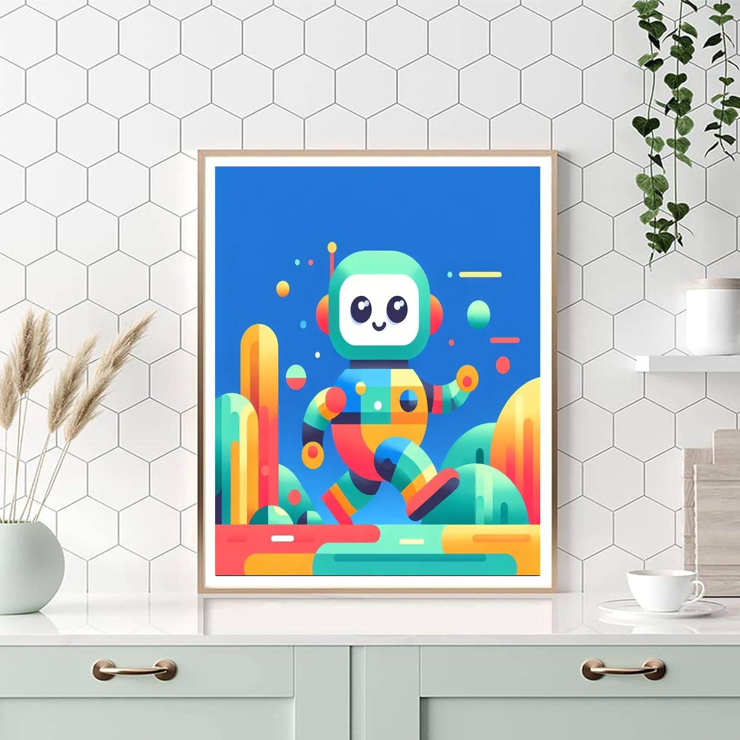 Adventurous Robot Explorer Painting By Numbers Kit