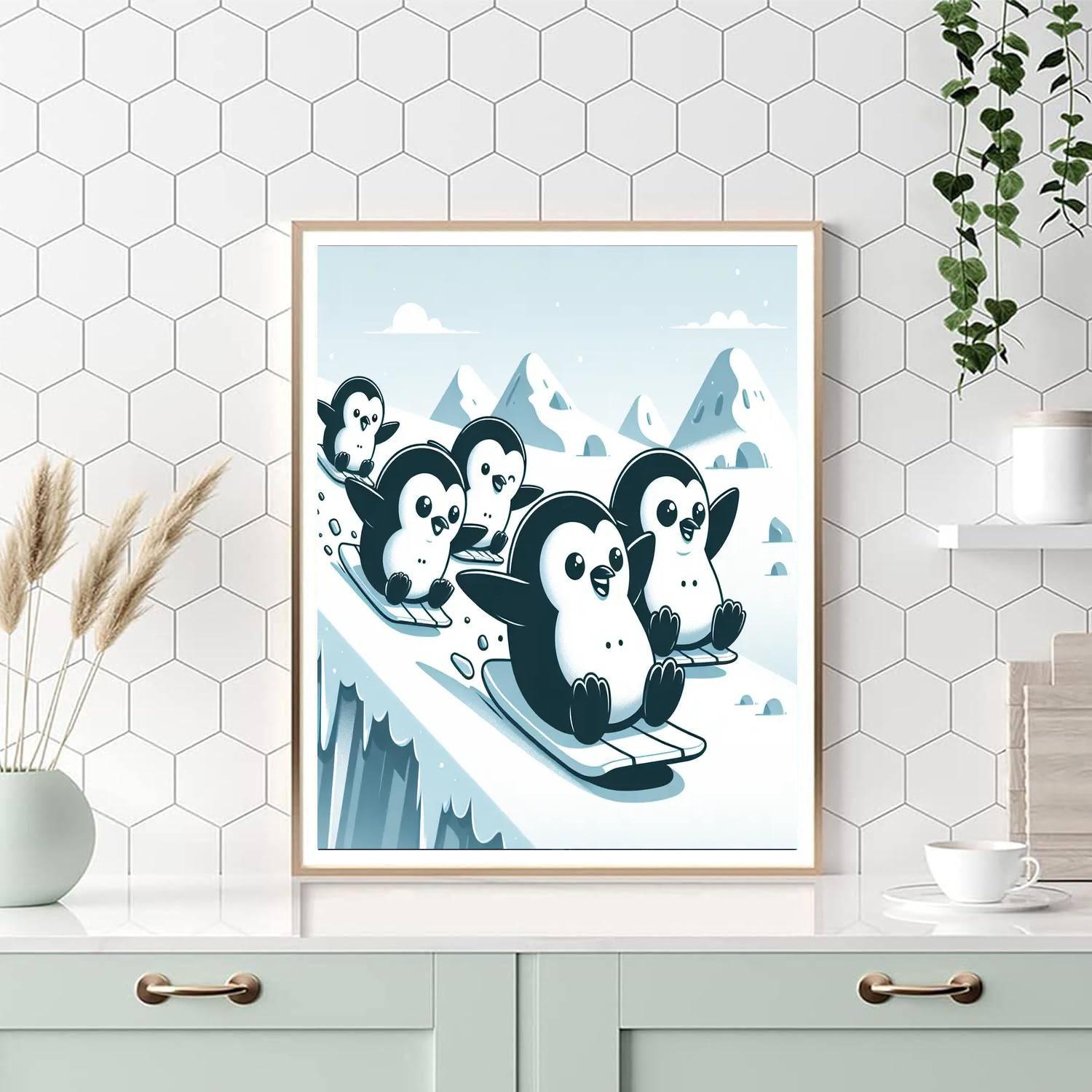 Lively Penguin Playtime Paint By Color