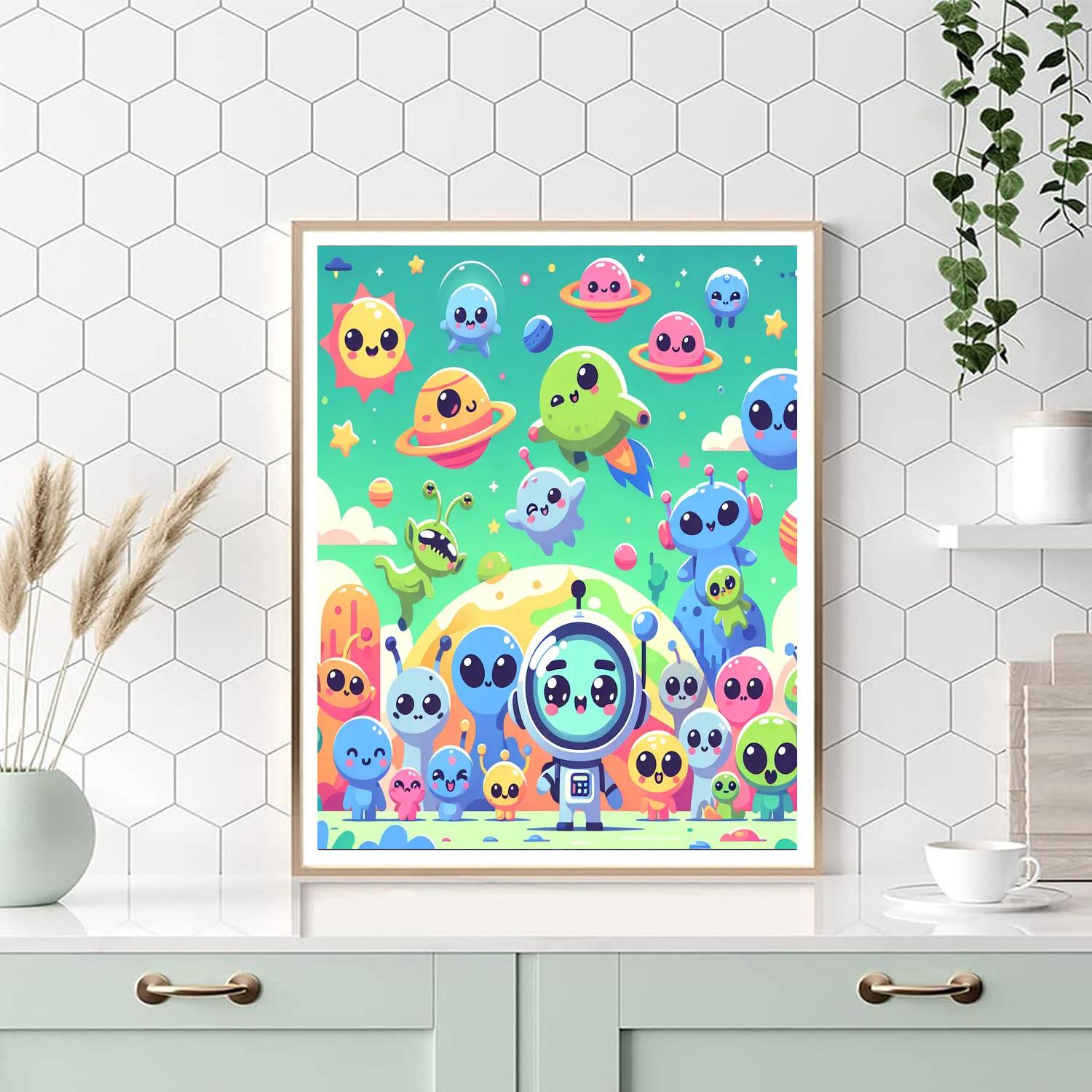 Adventure With Alien Friends Painting By Numbers Kit