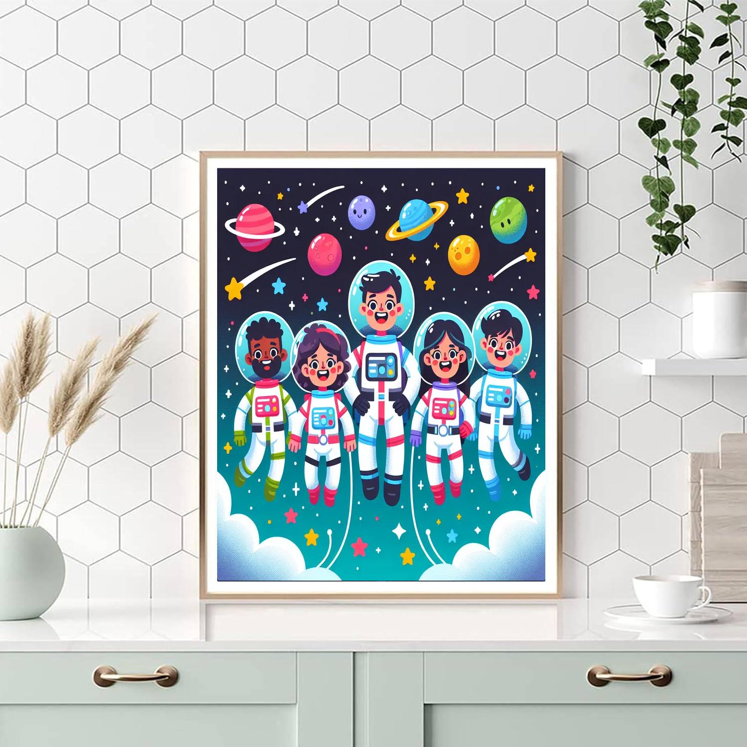 Charming Space Exploration Paint By Numbers Art