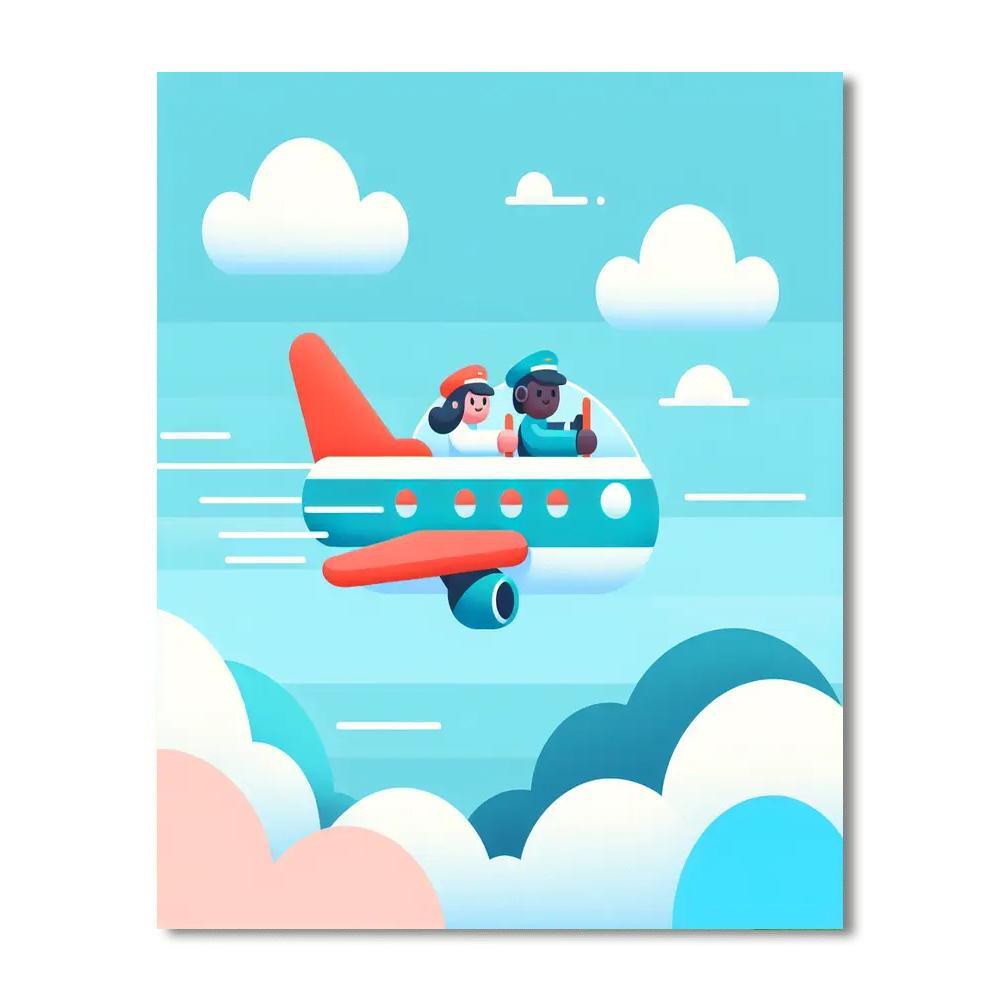 Adventurous Airplane Voyage Paint By Numbers Art