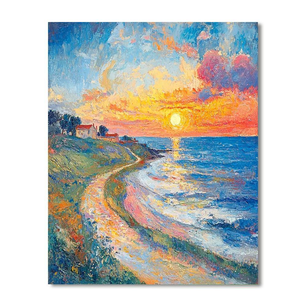 Pierre Bonnard Inspired Vivid Coastal Panorama  Paint By Numbers
