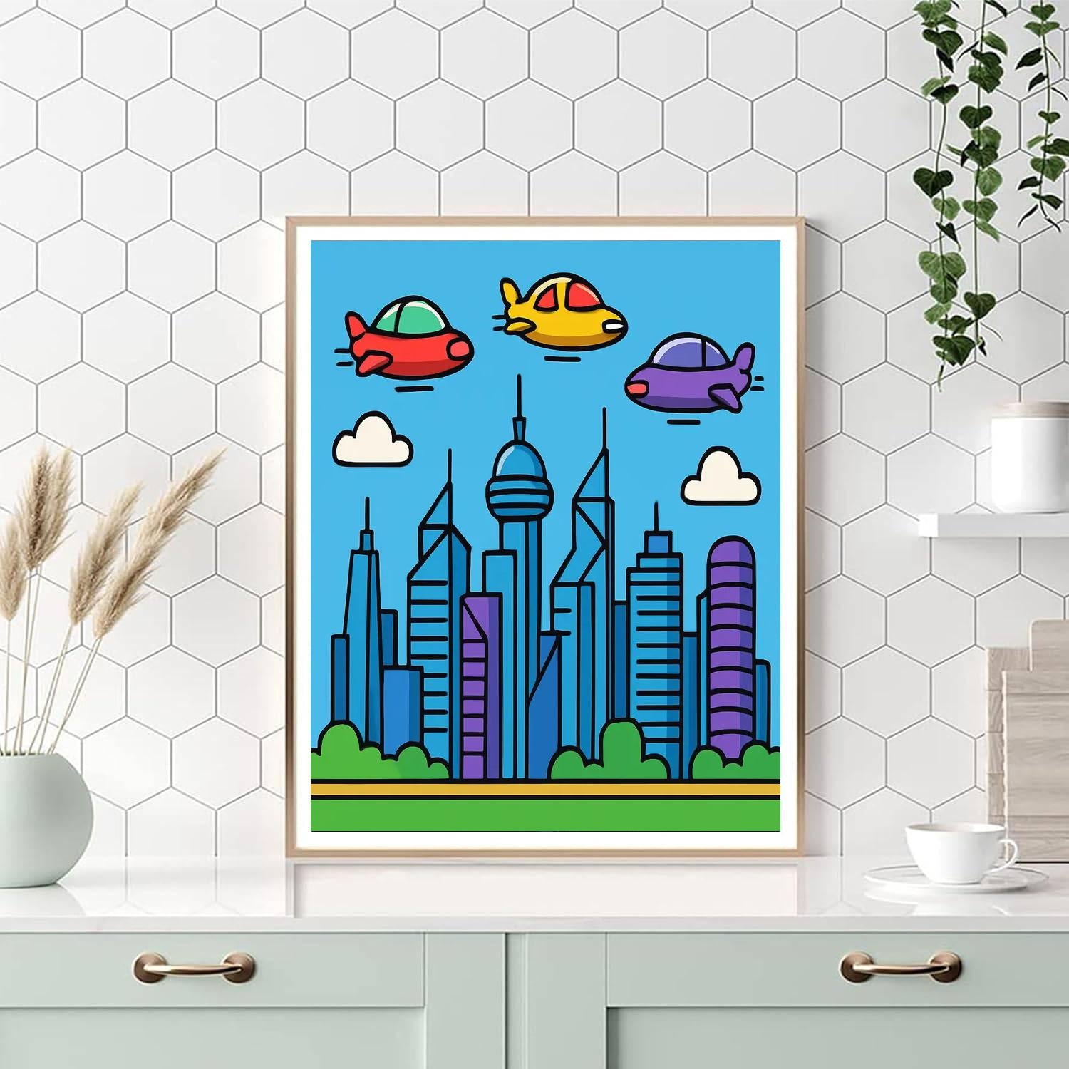 Futuristic Cities Paint By Numbers Art