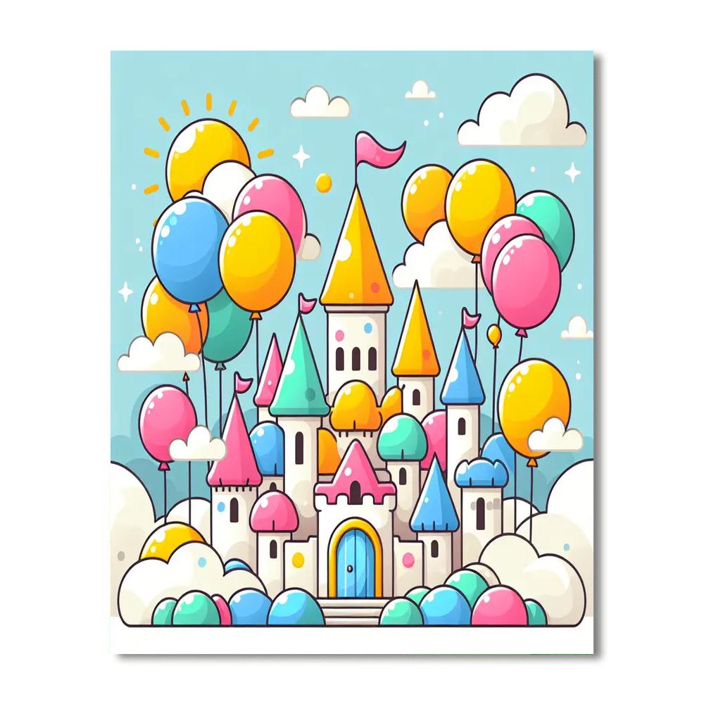 Cuddly Cloud Castle Number Painting