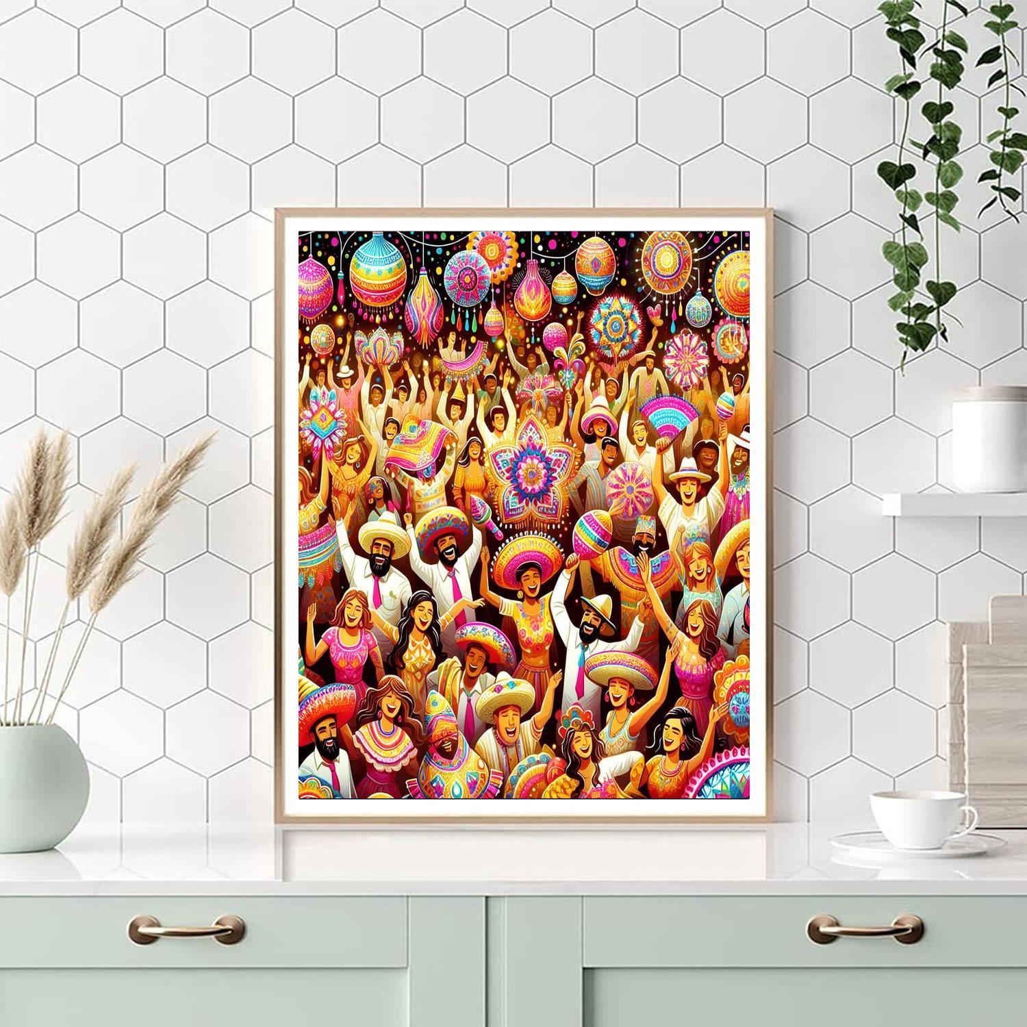 Bright Festival Of Colors Paint By Numbers Art