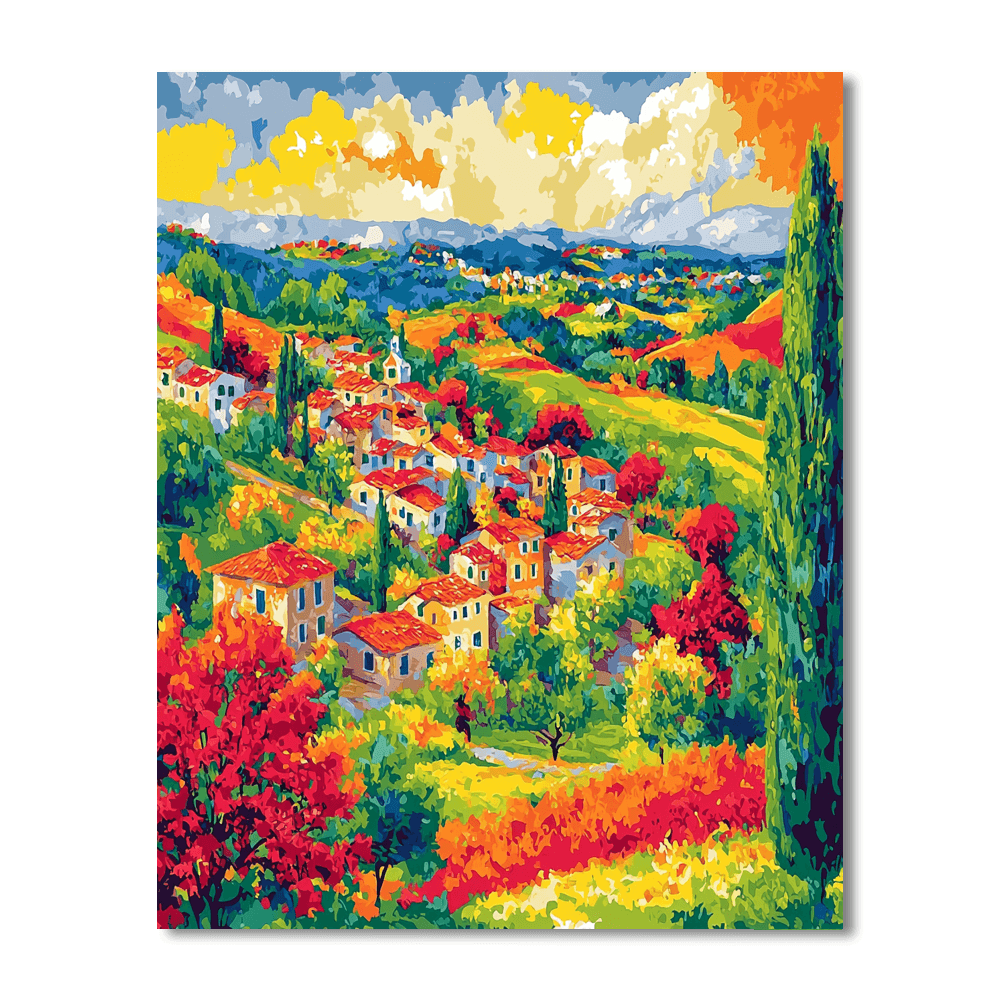 Paul Cézanne Inspired Vibrant Villages  DIY Paint By Numbers
