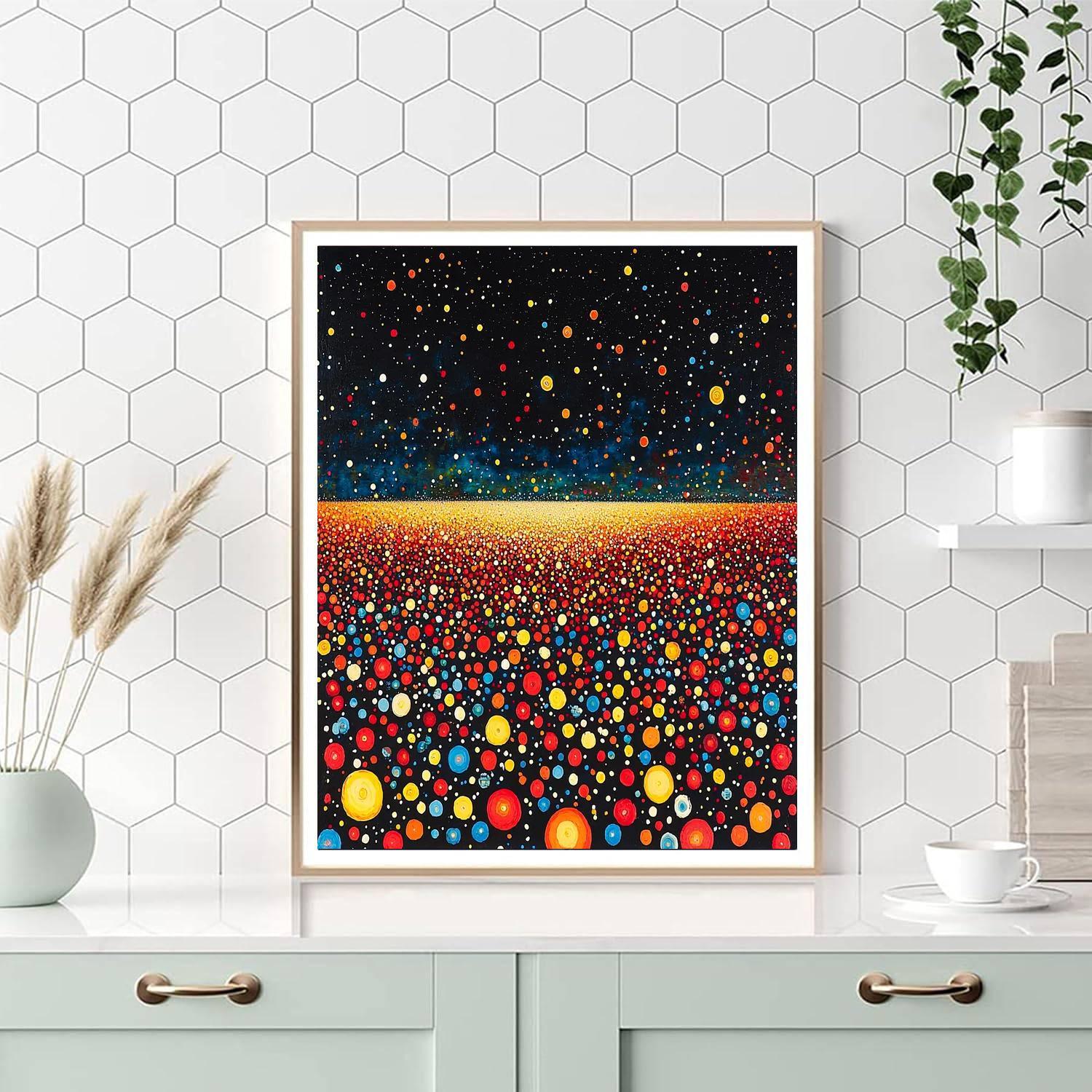 Yayoi Kusama Inspired Infinite Dotscape  Paint By Number