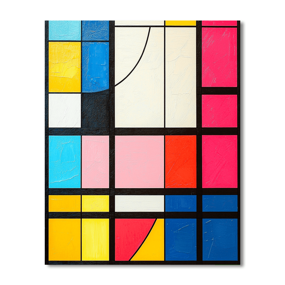 Piet Mondrian Inspired Dynamic Geometries  Paint By Numbers Kits