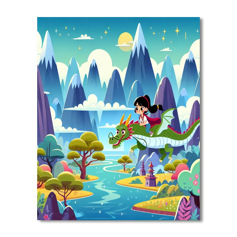 Dragon Rider's Adventure Number Painting