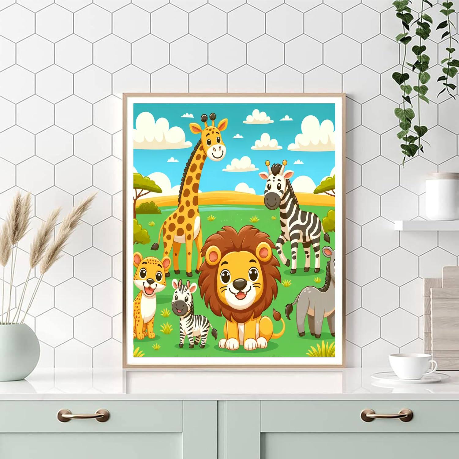 Safari Spectacle Paint By Numbers Art