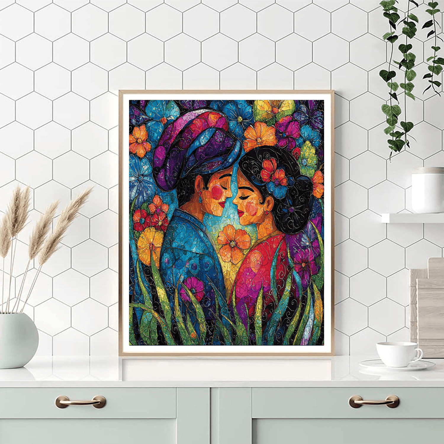 Kahlo Inspired Joyful Friendship  Number Painting