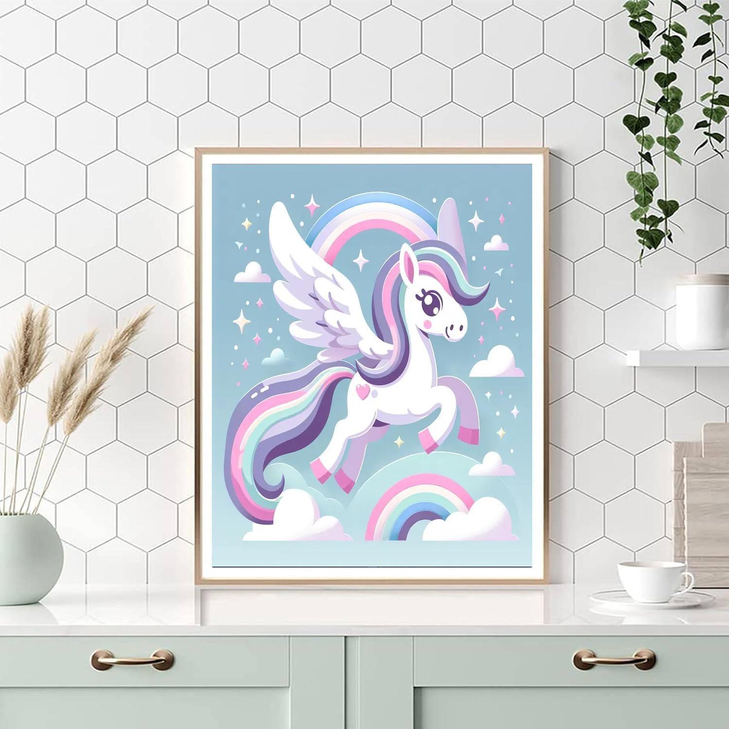 Mystical Pegasus In Flight Paint By Color