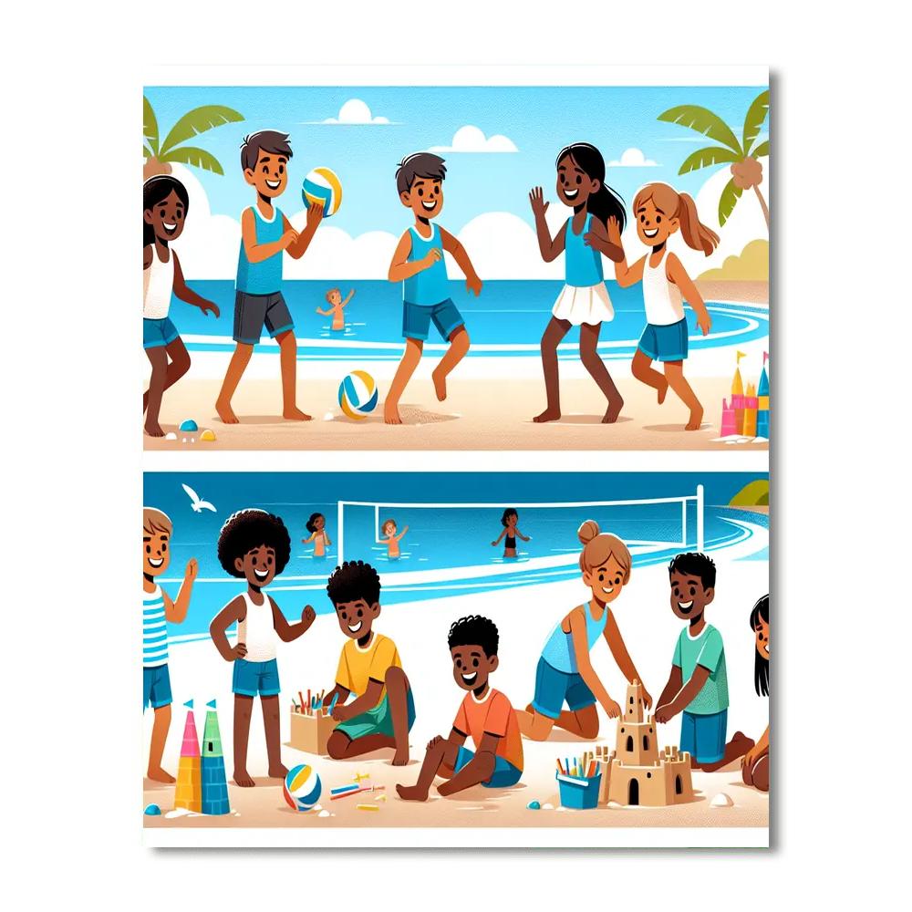 Festive Beach Bash Number Painting