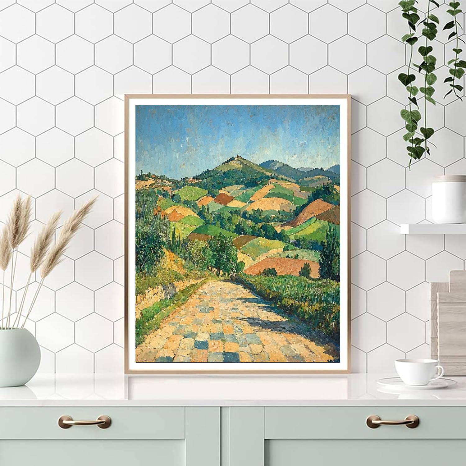 Paul Cézanne Inspired Cascading Hillside Hues  DIY Paint By Numbers