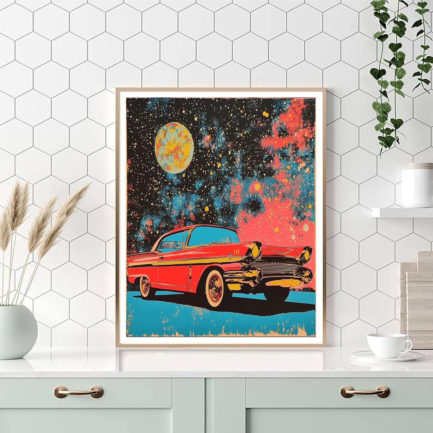 Andy Warhol Inspired Cosmic Vintage Vehicles  Paint By Number
