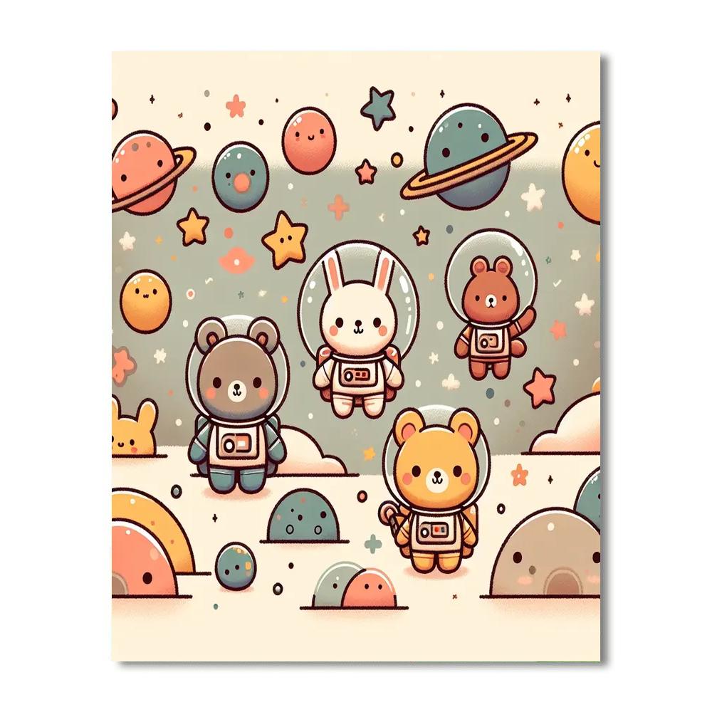 Cosmic Critter Voyage Paint By Numbers Art