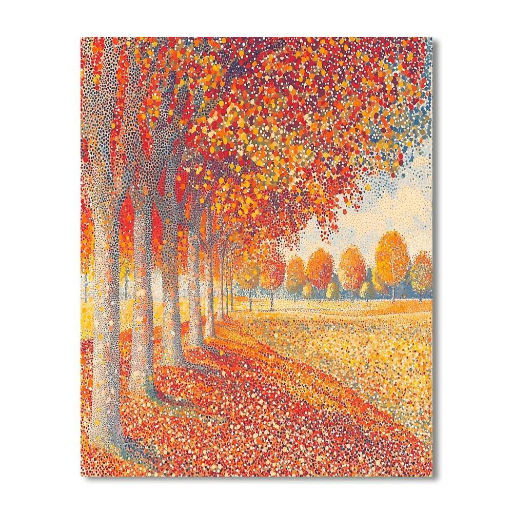 Georges Seurat Inspired Dreamy Autumn Canopy  Paint By Numbers Kits